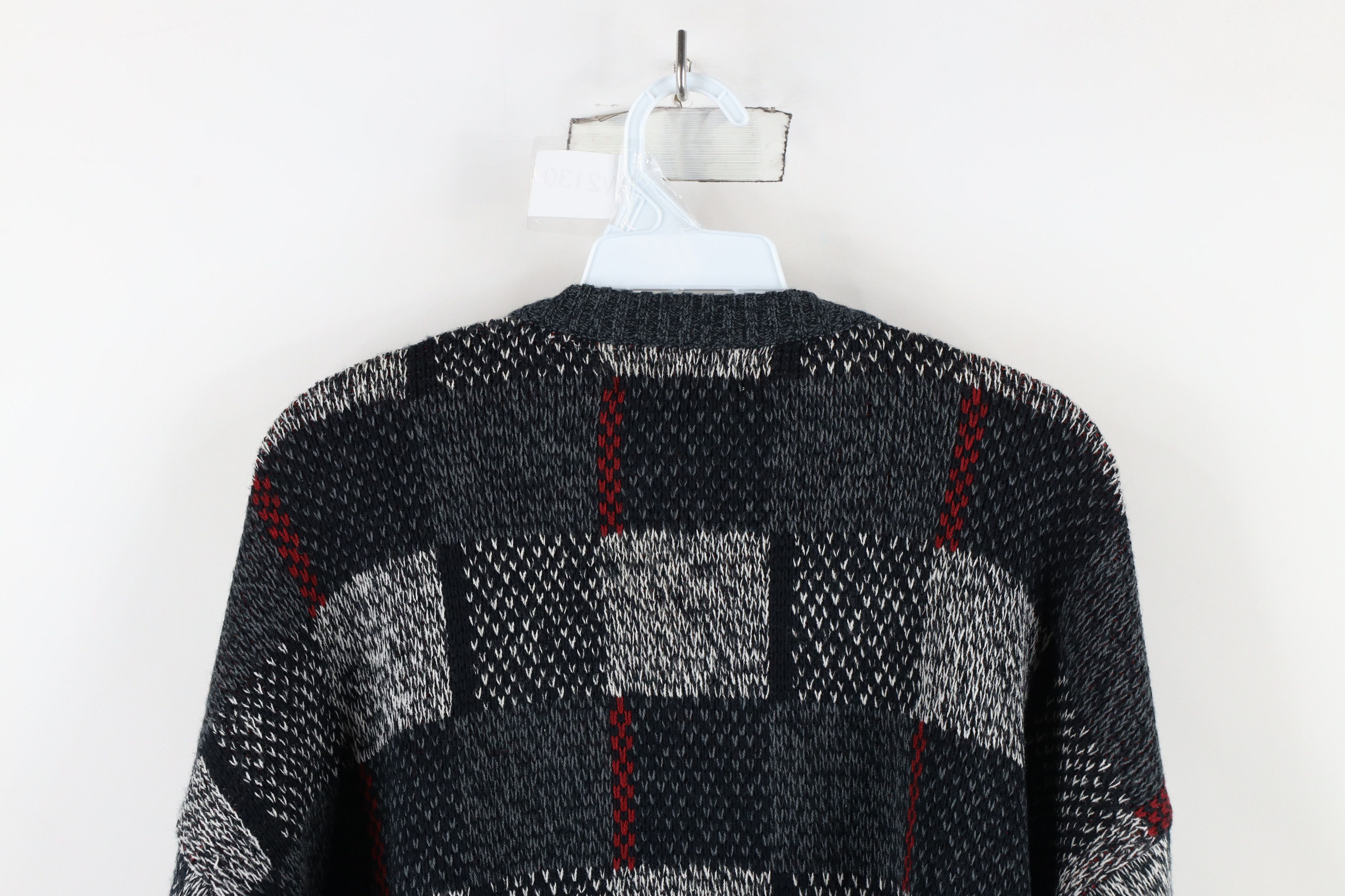 Vintage Vintage 90s Coogi Style Checkered Knit Dad Sweater Size US L / EU 52-54 / 3 - 9 Thumbnail
