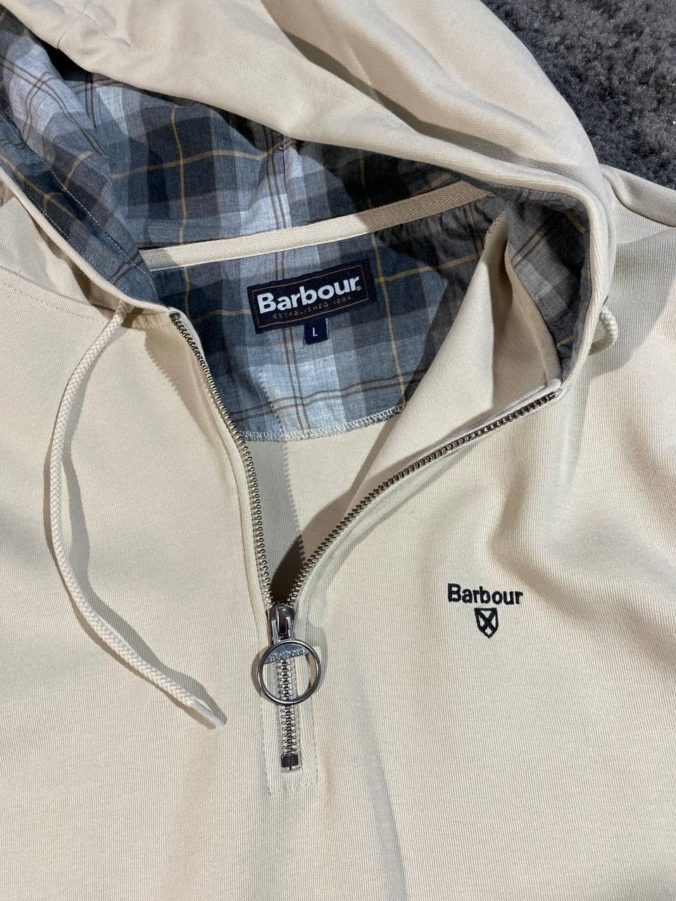 Barbour Barbour international hoodie men Size L 1/4 zip beige hoodes Size US L / EU 52-54 / 3 - 5 Thumbnail
