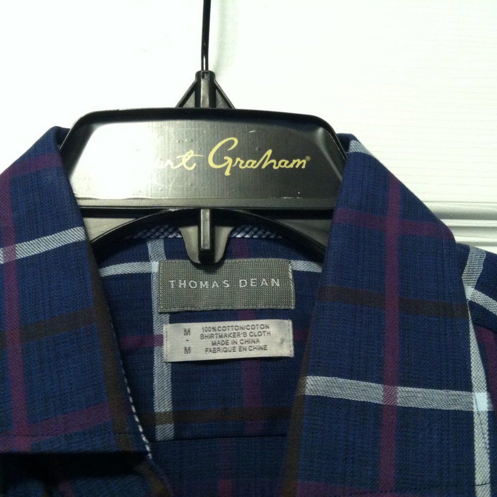 Thomas Dean THOMAS DEAN MENS NEW NAVY 100%COTTON CASUAL SHIRT SIZE: M Size US M / EU 48-50 / 2 - 7 Thumbnail