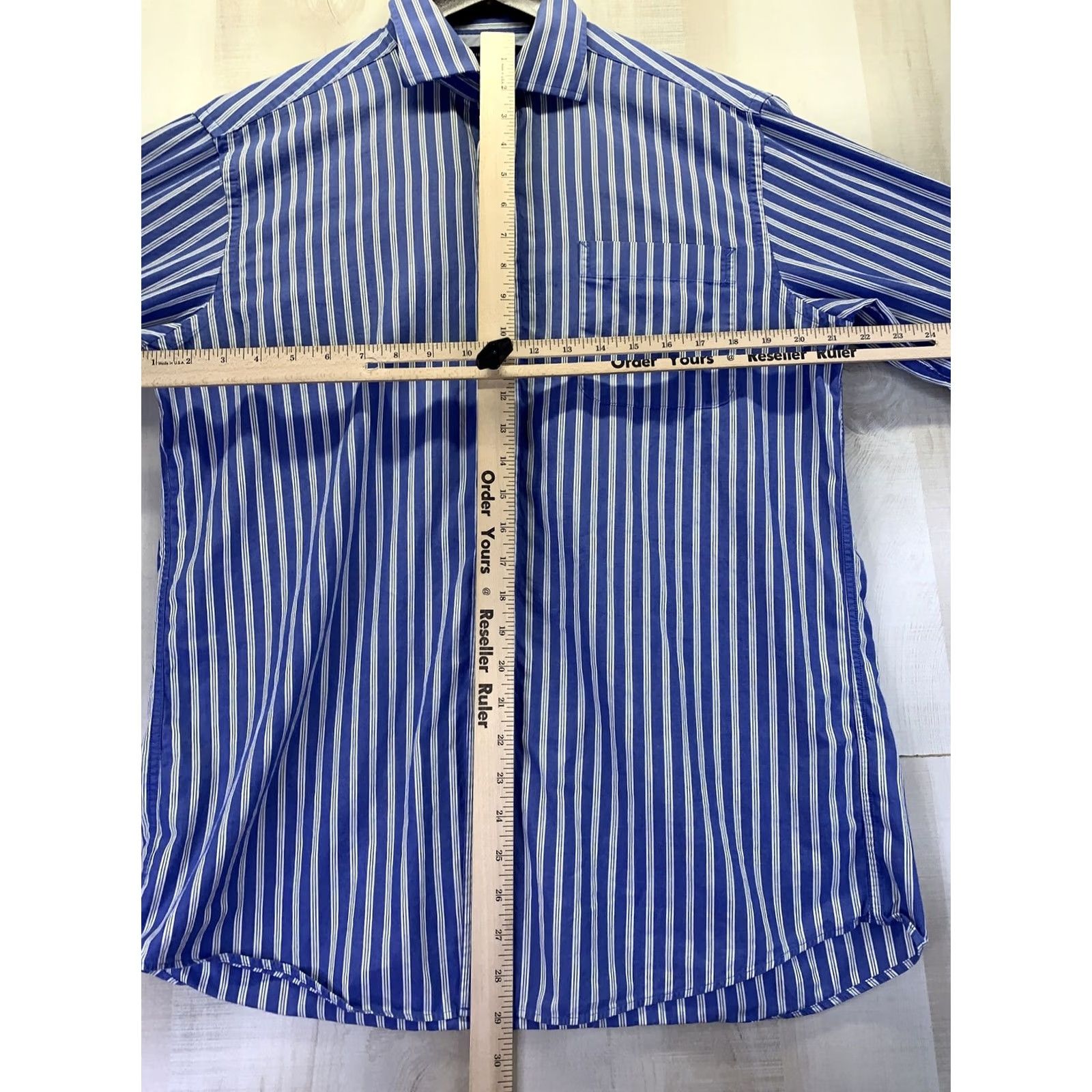 Tommy Hilfiger VINTAGE Tommy Hilfiger Mens Regular Fit Blue Striped Button Up Shirt Mens Sz L(16) -5802 Size US L / EU 52-54 / 3 - 2 Thumbnail