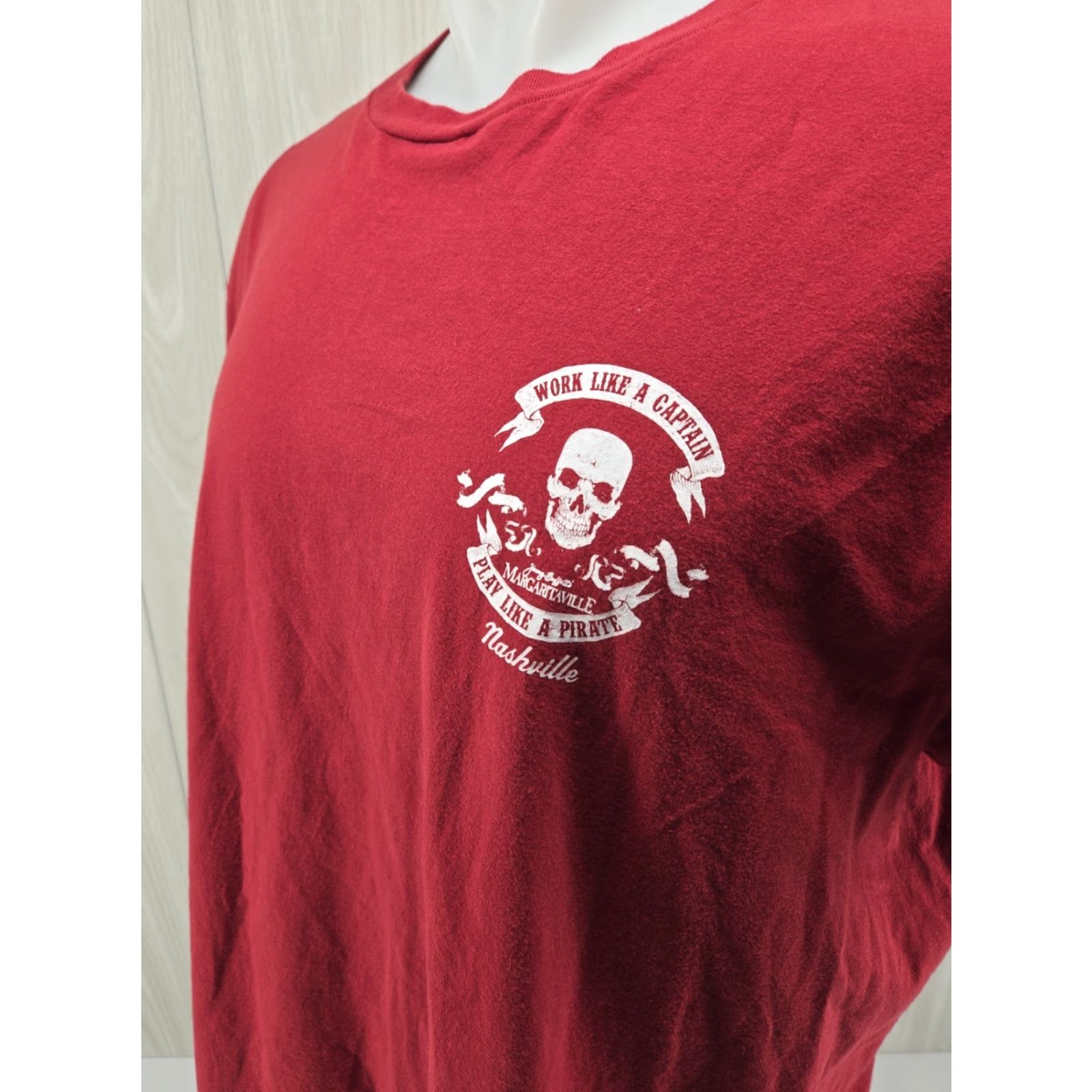 Vintage Margaritaville T-Shirt Mens XL Red Short Sleeve Crew Neck Graphic Print Nashville 90s? Size US M / EU 48-50 / 2 - 4 Thumbnail