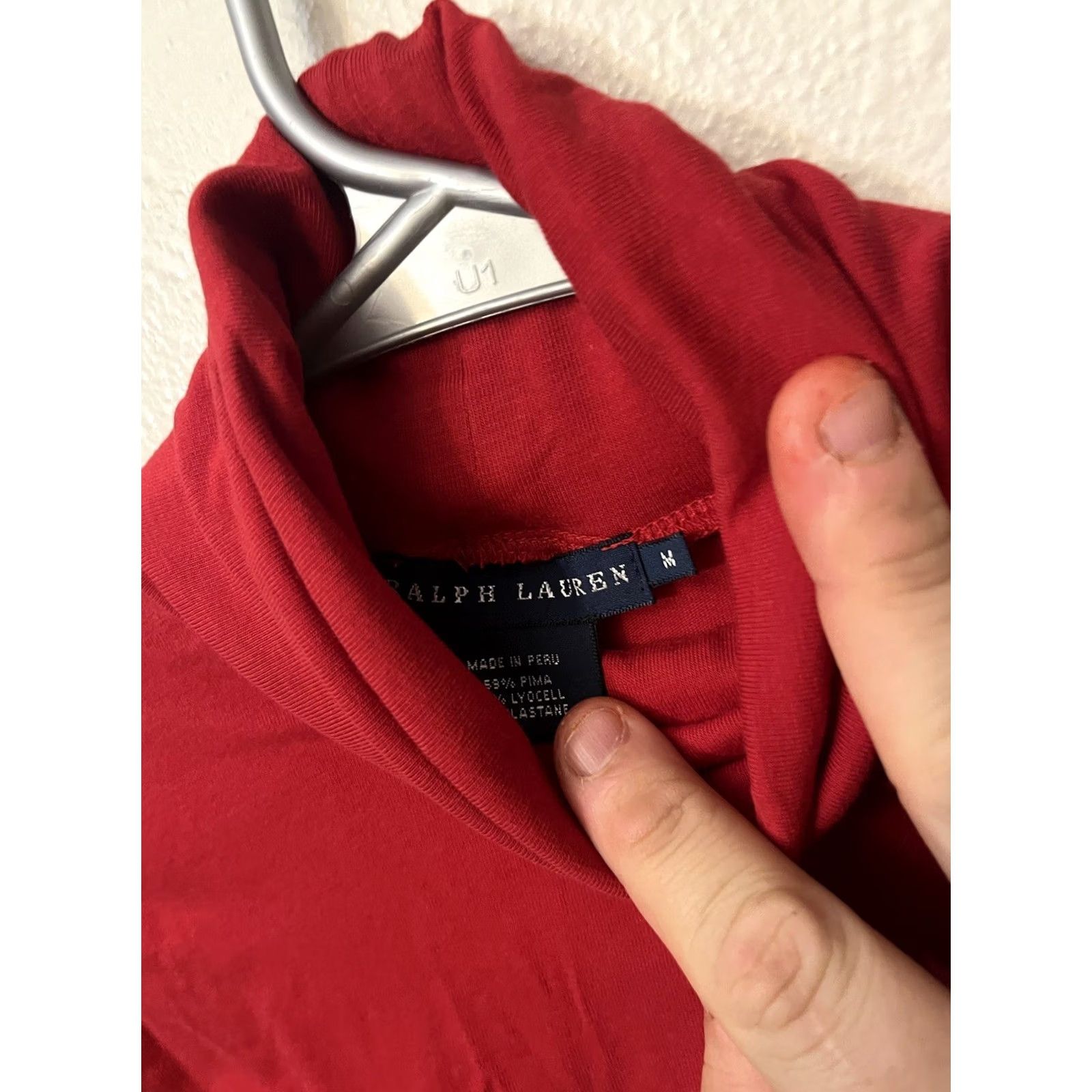 Ralph Lauren Ralph Lauren Sport Shirt Womens Medium Red Turtleneck Long Sleeve Cotton Size M / US 6-8 / IT 42-44 - 3 Thumbnail