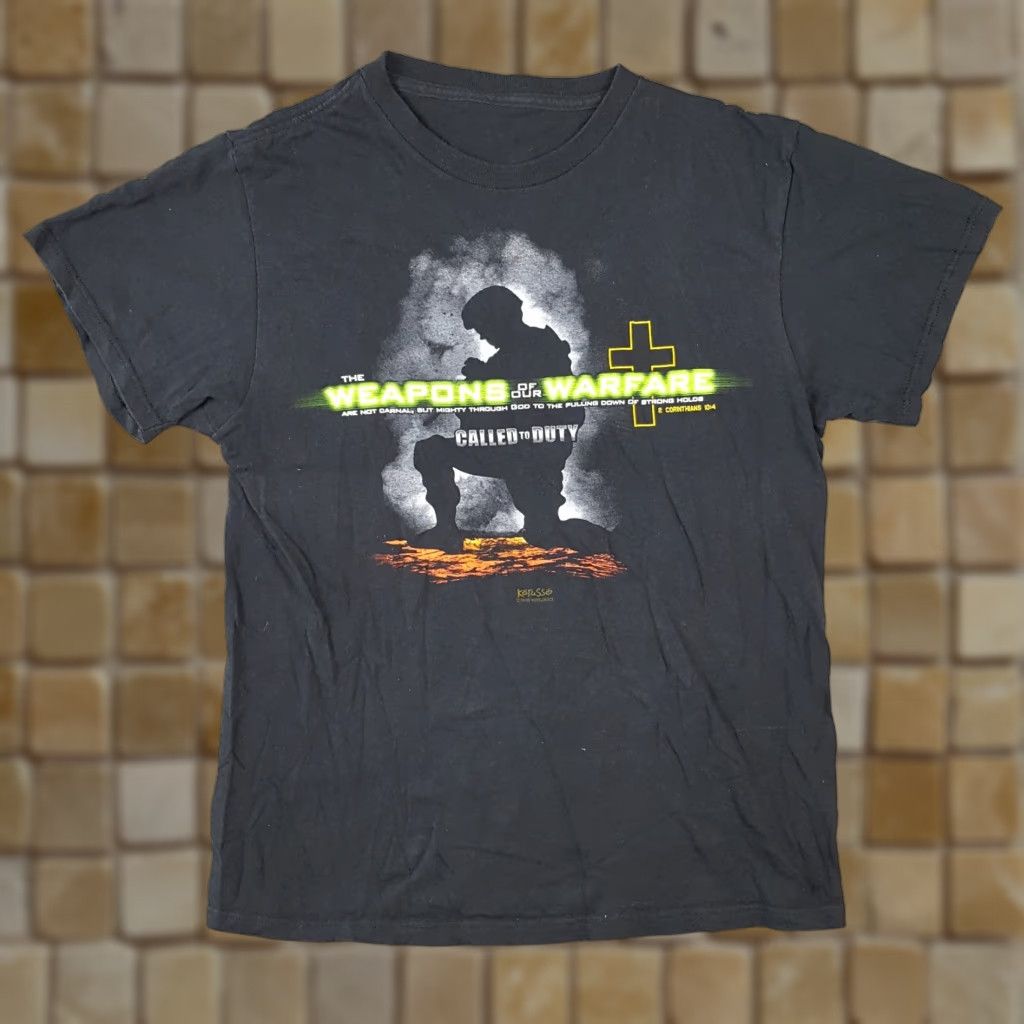Vintage VINTAGE Call Of Duty T-Shirt Men Size S Black Retro Video Game Religious 90s Y2K Embroidered Size US S / EU 44-46 / 1 - 1 Thumbnail