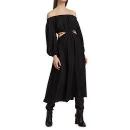 ASTR The Label Astr The Label Black Cassian Off-The-Shoulder Cutout Dress Size XS / US 0-2 / IT 36-38 - 2 Thumbnail
