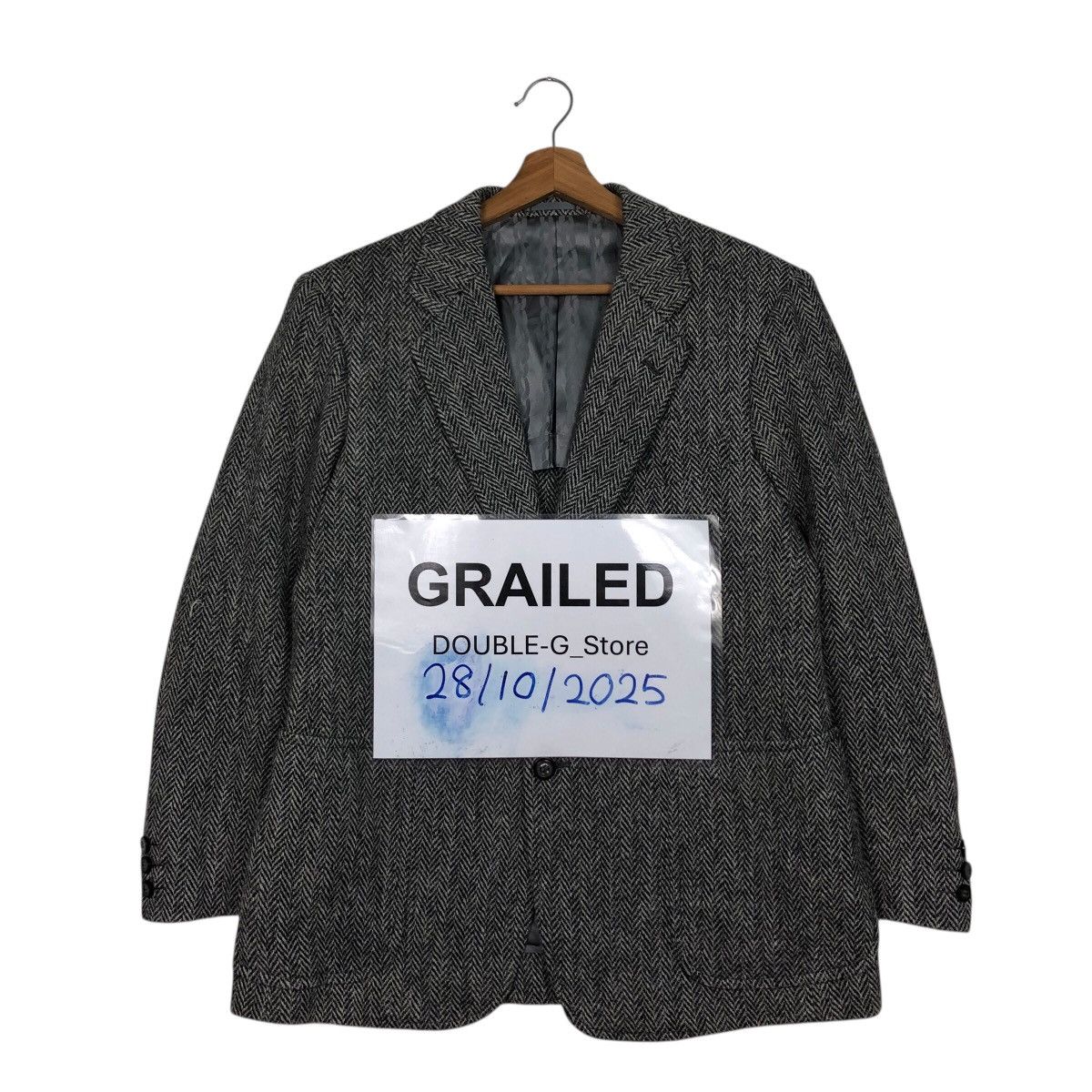 Harris Tweed 📌Vintage Wool Herringbone Jacket Harris Tweed Double Breast Size US M / EU 48-50 / 2 - 1 Thumbnail