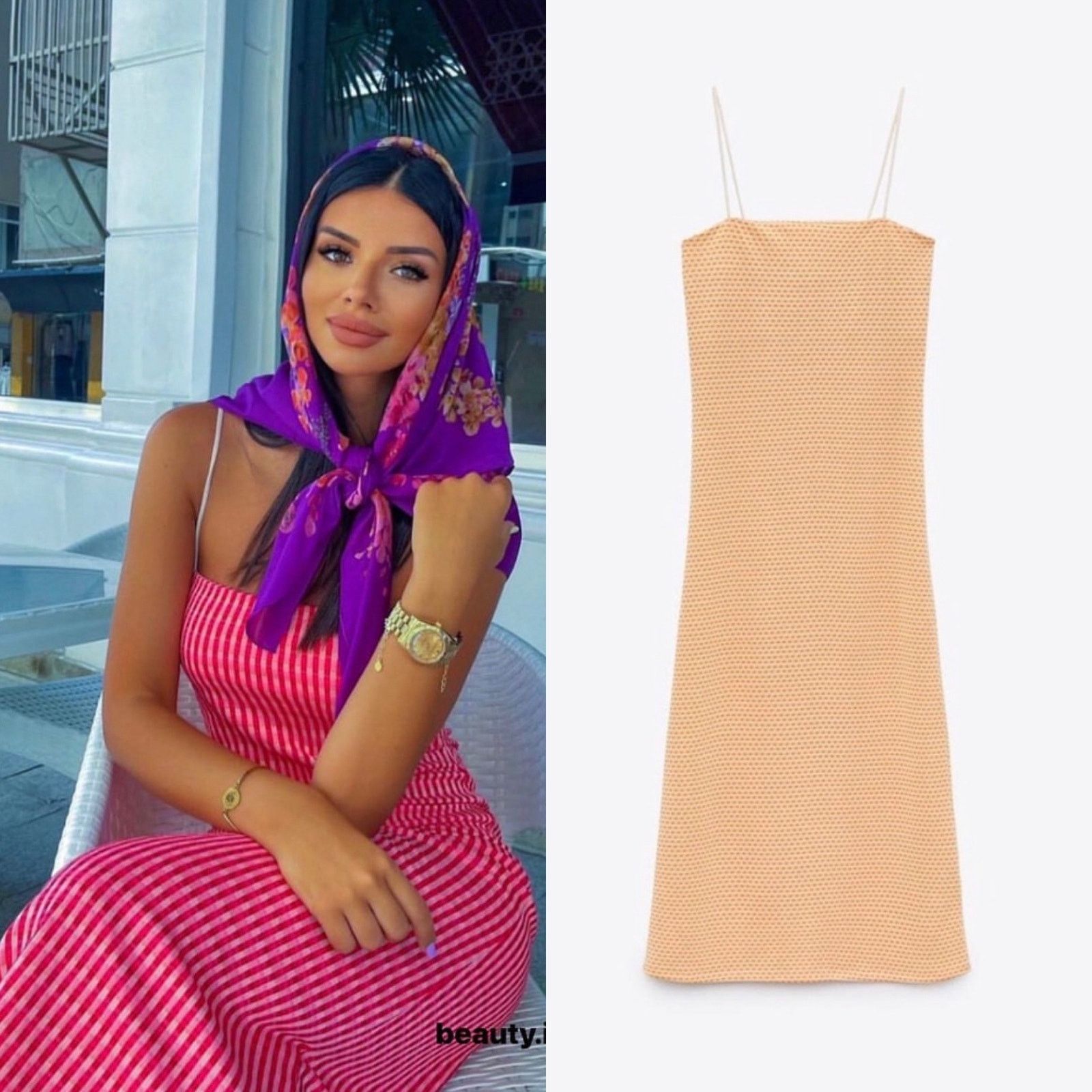 Zara ZARA JACQUARD MIDI DRESS Size S / US 4 / IT 40 - 1 Thumbnail