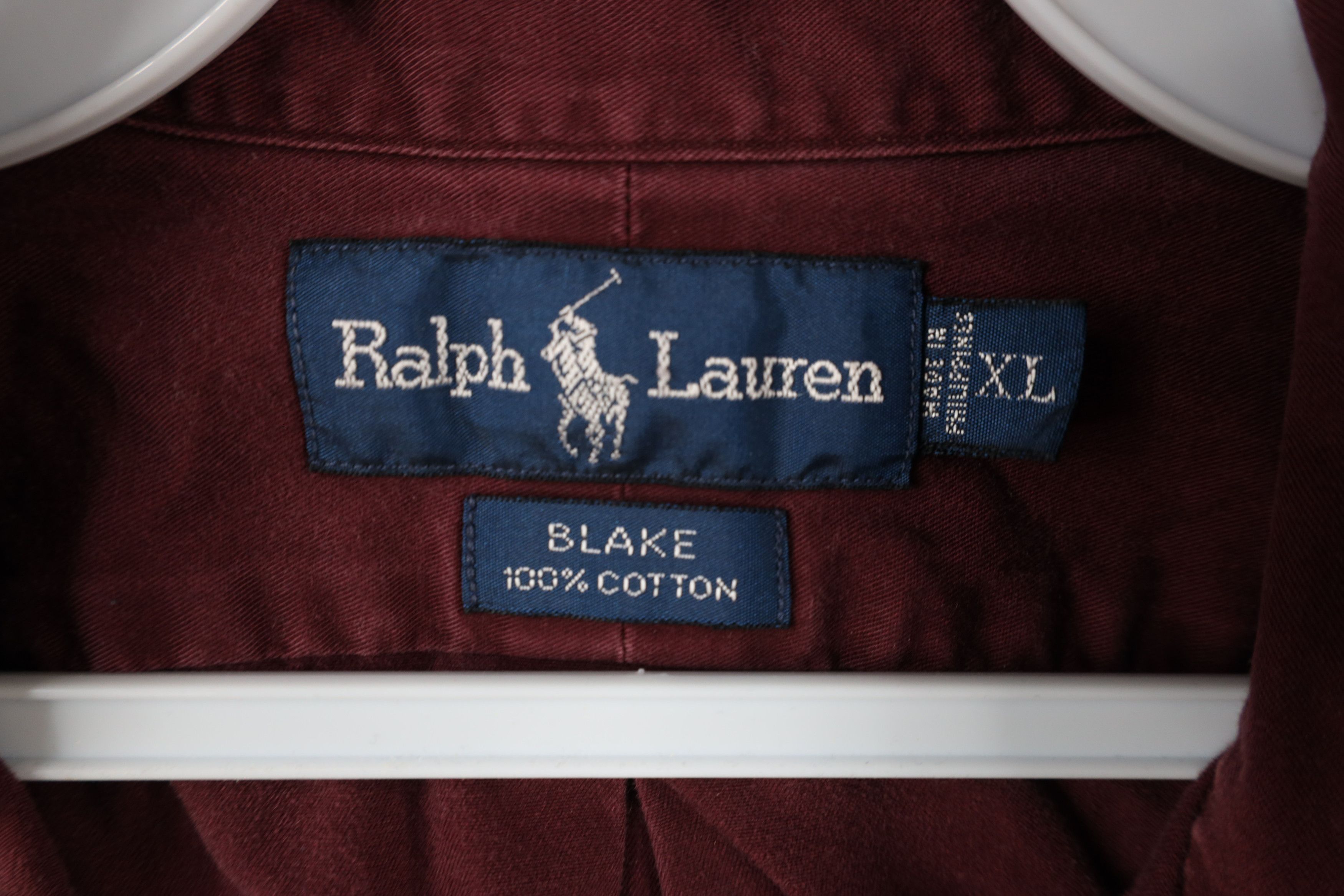 Polo Ralph Lauren Vintage 90s Ralph Lauren Collared Button Down Shirt Burgundy Size US XL / EU 56 / 4 - 9 Thumbnail