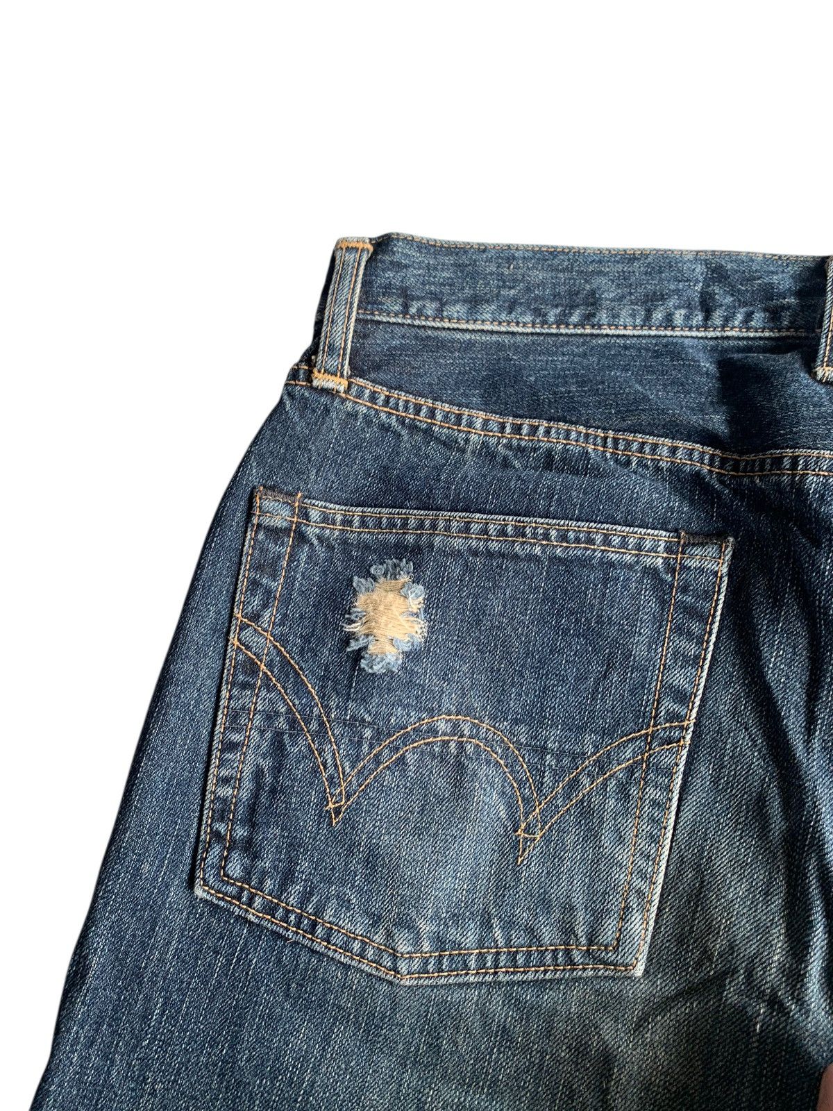 Edwin VINTAGE EDWIN 505 SELVEDGE RUSTY SHORT DISTRESSED DENIM Size US 33 - 13 Thumbnail