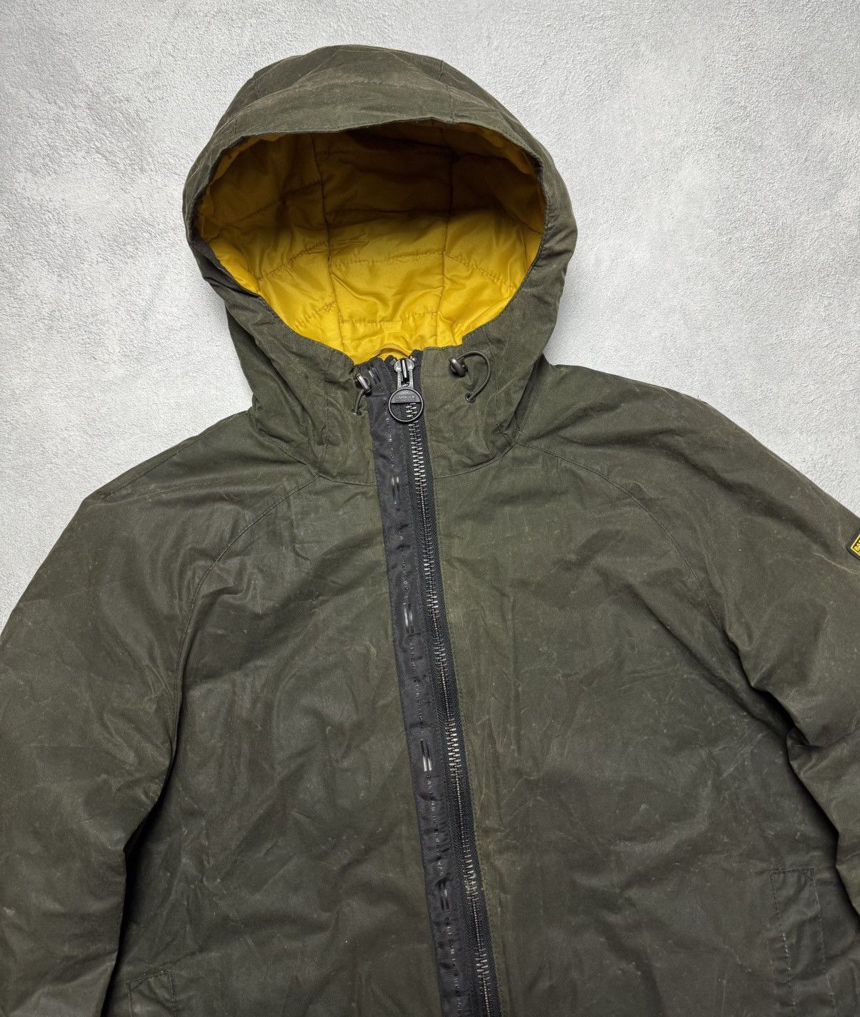 Barbour Barbour International Zip Up Hooded Wax Cotton Jacket Size US M / EU 48-50 / 2 - 3 Thumbnail