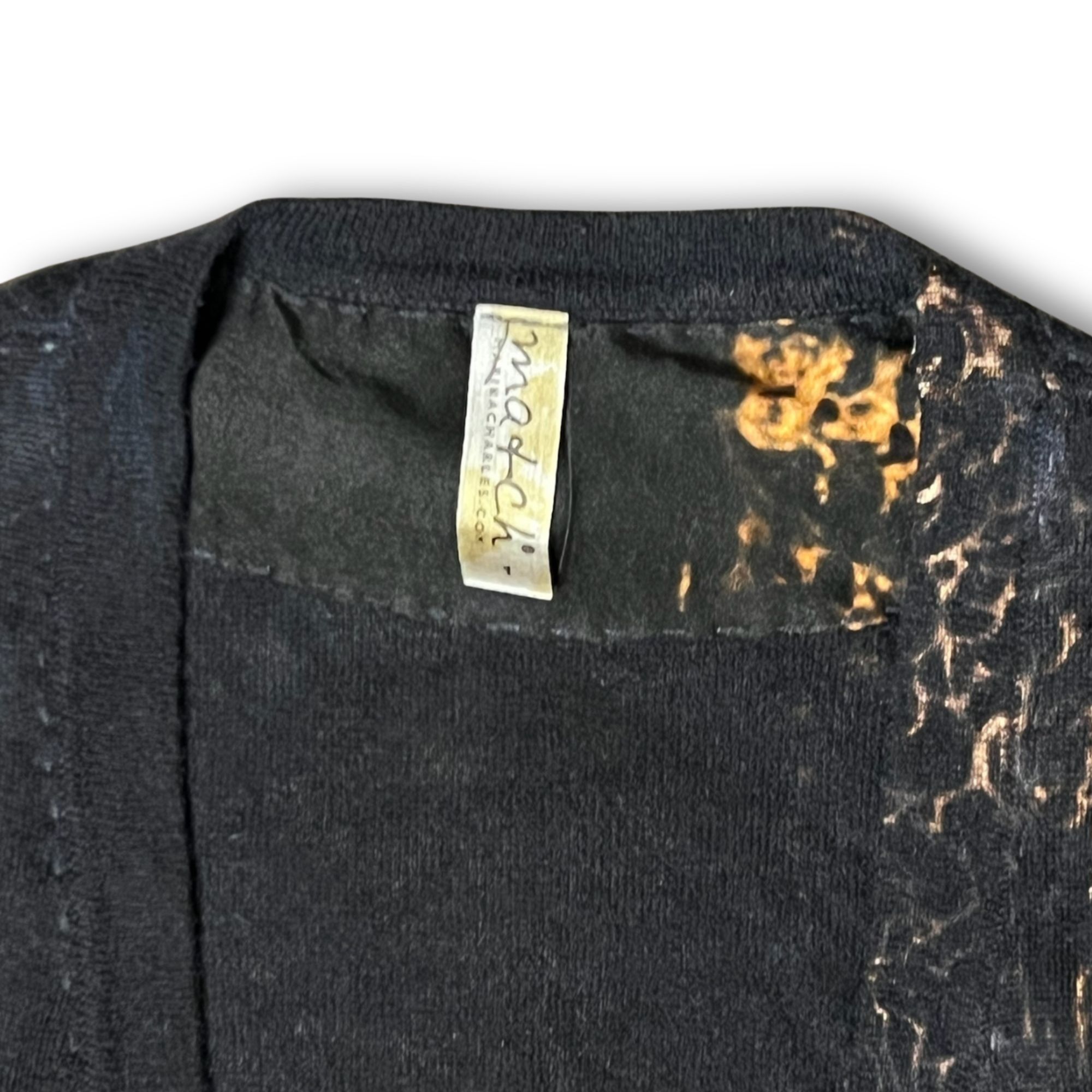 Other Match Womens Cashmere & Silk Black Cardigan With Bleach Effe Size L / US 10 / IT 46 - 4 Thumbnail