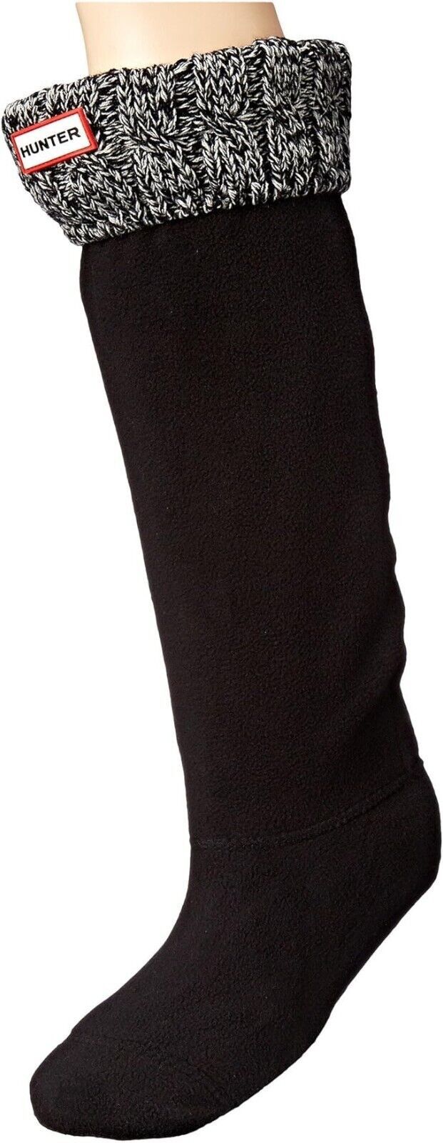 Hunter Hunter 6 Stitch Cable Boot Sock in Black/Grey ( XL ) Size ONE SIZE - 1 Thumbnail