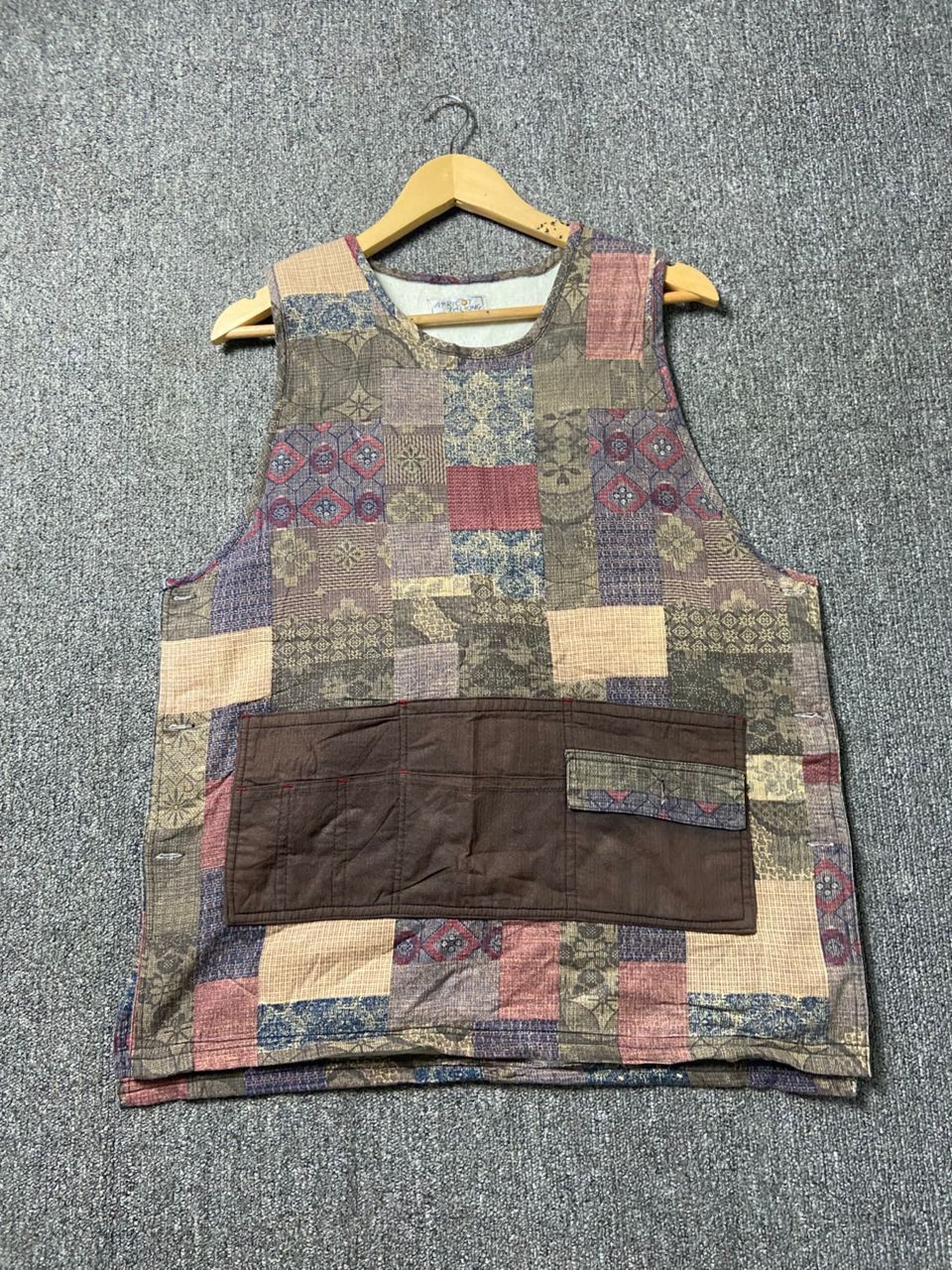 Japanese Brand Apricot Talking Brand Ethnic Patchwork Vest (187) Size M / US 6-8 / IT 42-44 - 1 Thumbnail