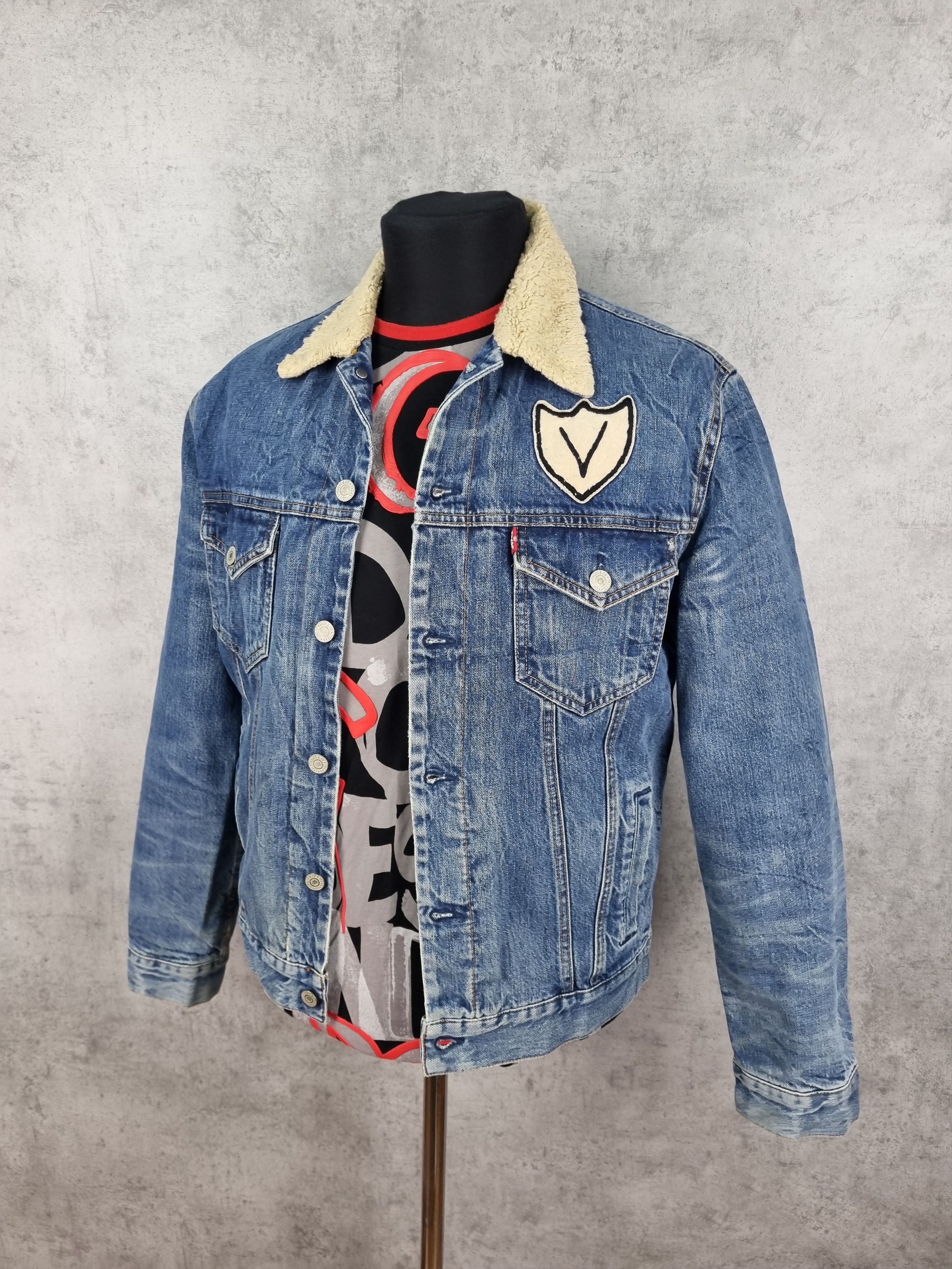Levi's × Levi's Vintage Clothing × Vintage Distressed Faded Dirty Levi's Plaid Inside Sherpa Collar Size US M / EU 48-50 / 2 - 4 Thumbnail