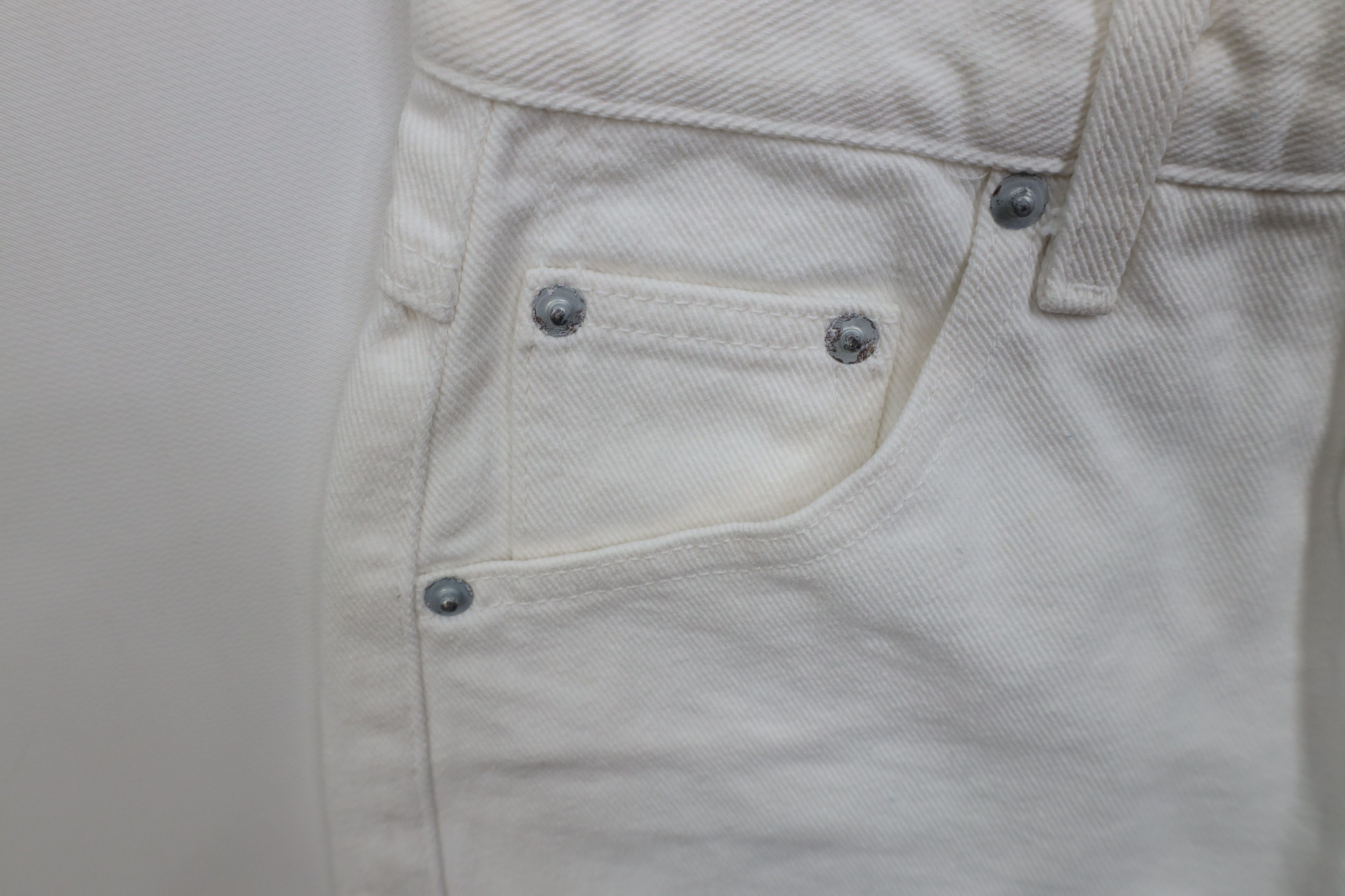 Vintage Vintage 90s Streetwear Denim Jean Shorts Jorts White Cotton Size 24" / US 00 / IT 34 - 7 Thumbnail