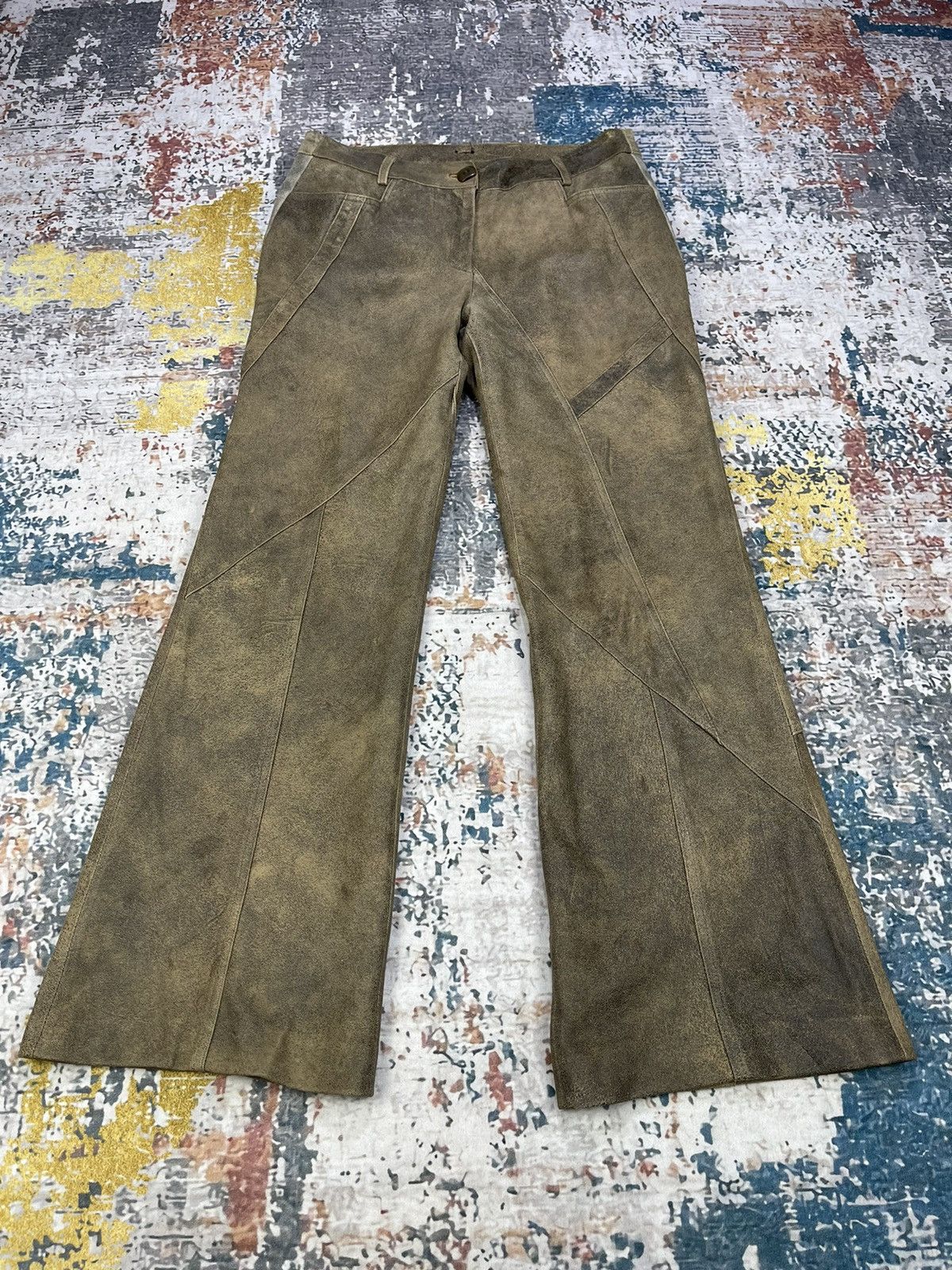 Leather If Six Style Flared Suede Leather Pants | Grailed
