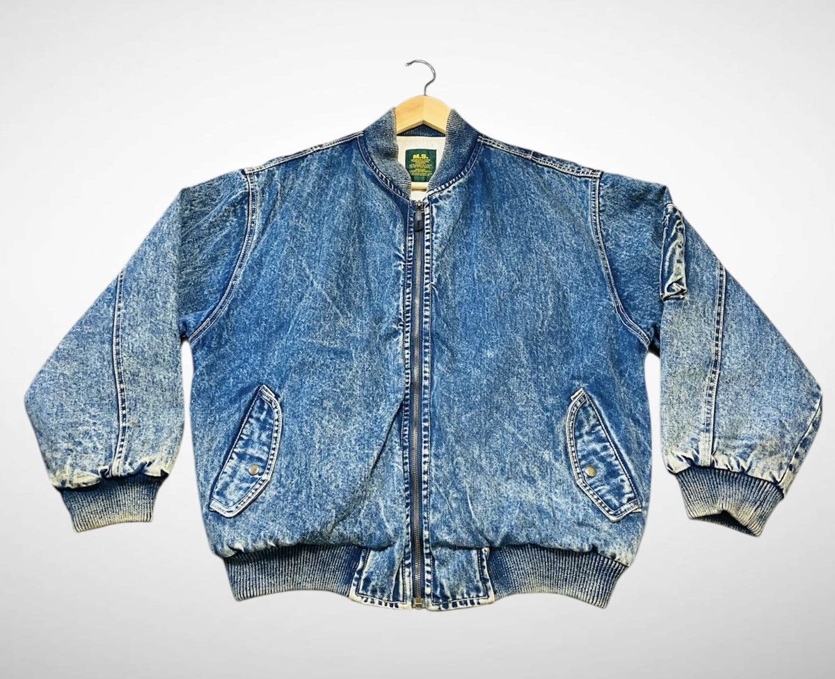 Jean Vintage Mad Station Denim Bomber Jacket Size US L / EU 52-54 / 3 - 3 Thumbnail