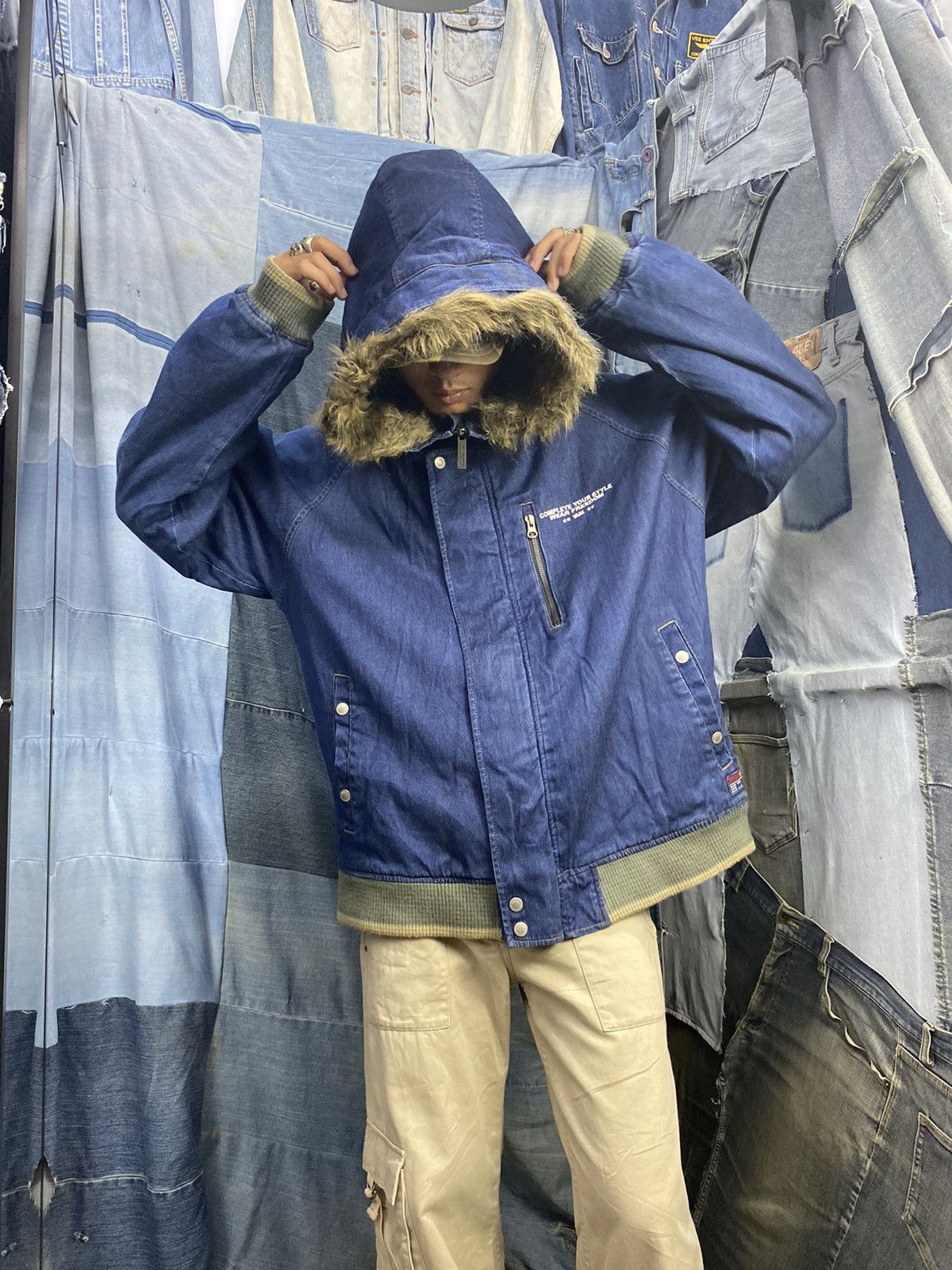 If Six Was Nine × Japanese Brand × Vans fur denim jacket vintage vans winter session Size US L / EU 52-54 / 3 - 18 Thumbnail