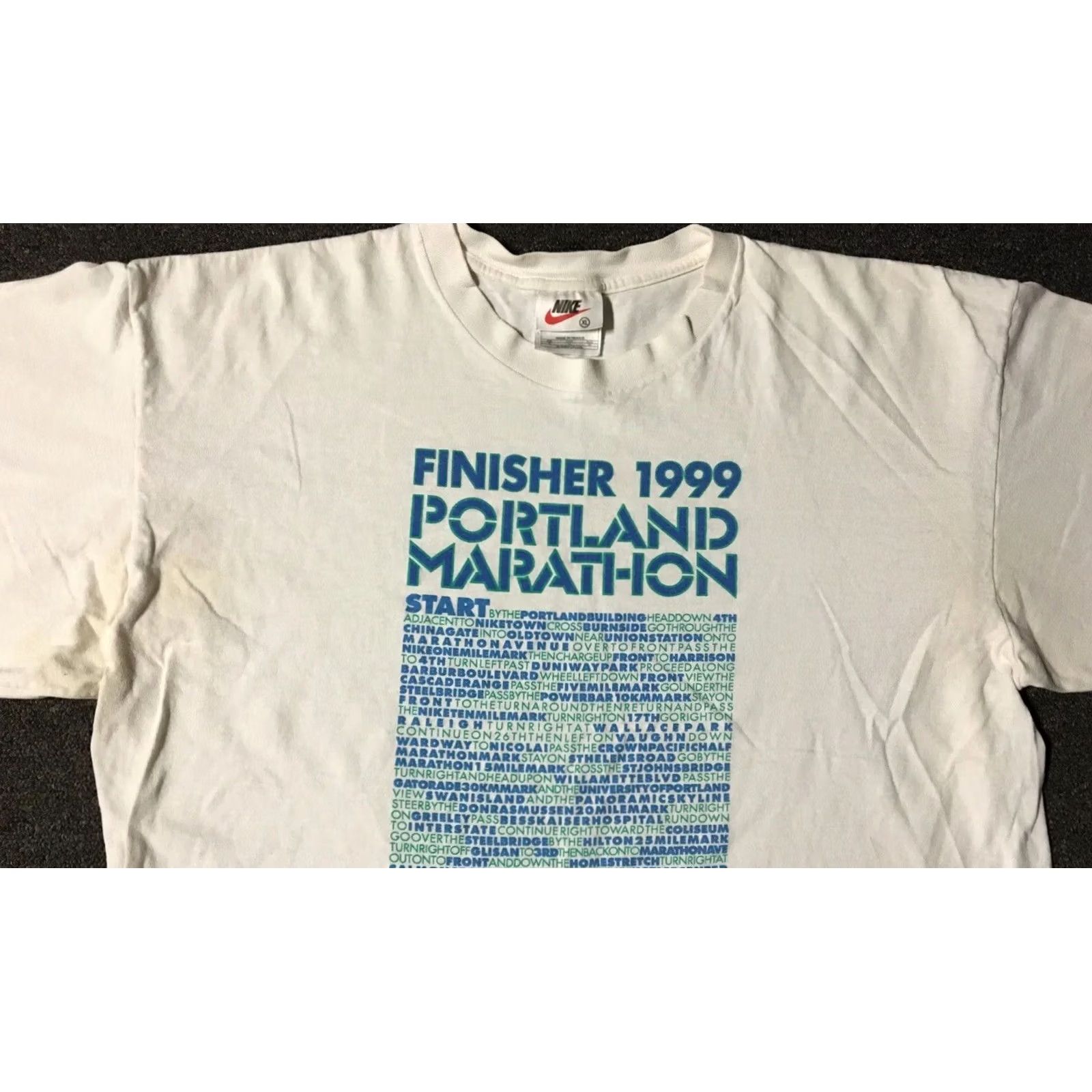 Vintage VINTAGE Nike Portland Finisher Faded Marathon Shirt XL White Nike Running T-Shirt Mens 90s Grunge Track & Field Boxing Sports Retro Size US XL / EU 56 / 4 - 6 Thumbnail