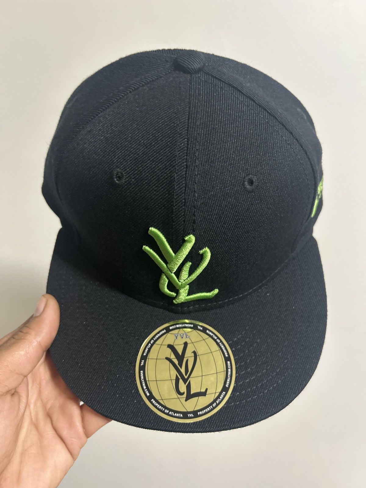 Other YVL Green on Black Hat 3/8 Size ONE SIZE - 4 Thumbnail