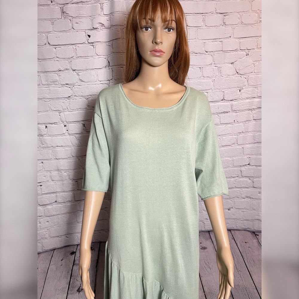 Zara Zara Knit Green Mint Dress With Asymmetric Ruffle Size M Size M / US 6-8 / IT 42-44 - 9 Thumbnail