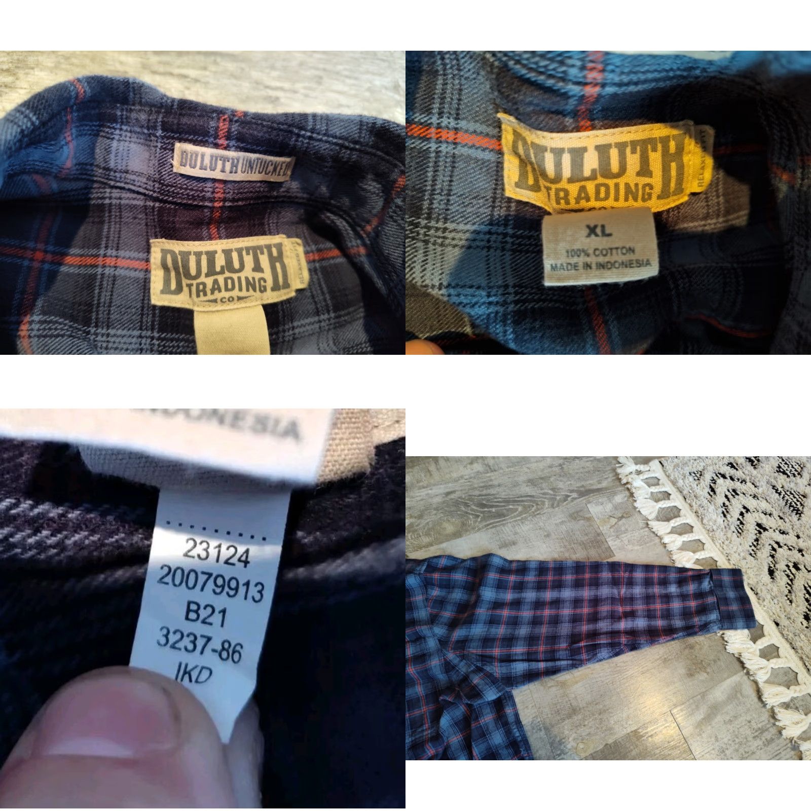 CO Duluth Trading Co Flannel Shirt Men's XL Button-Up Long Sleeve Blue Check Relaxed Fit Outdoor Workwear Size US XL / EU 56 / 4 - 8 Thumbnail