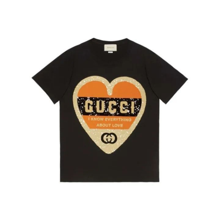 Gucci Gucci Heart Logo Sequin T-Shirt for Women-2507 Size XS / US 0-2 / IT 36-38 - 7 Thumbnail