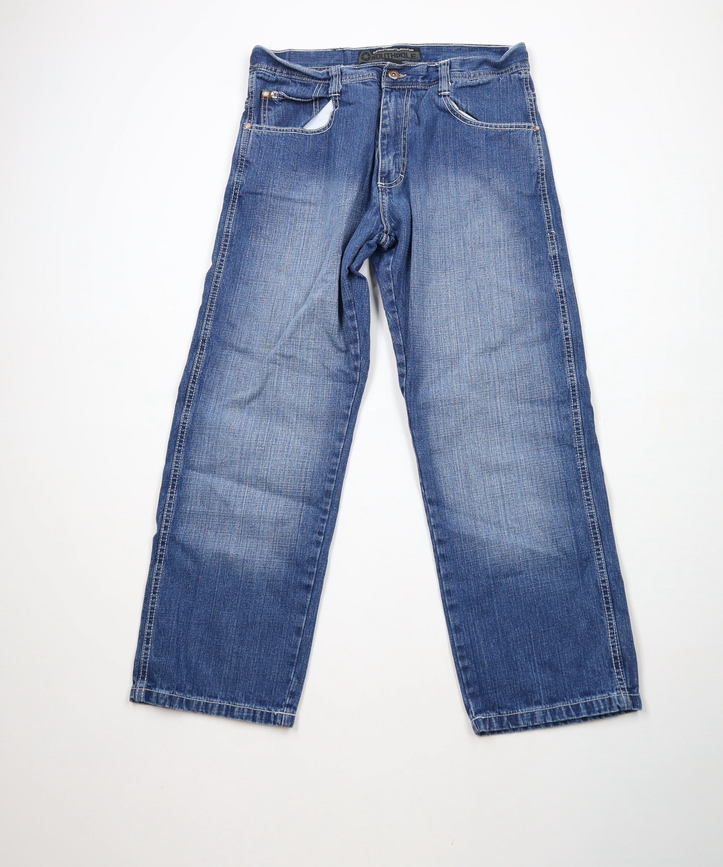 Vintage 90s Y2K Southpole Baggy Wide Leg Denim Jeans Blue
