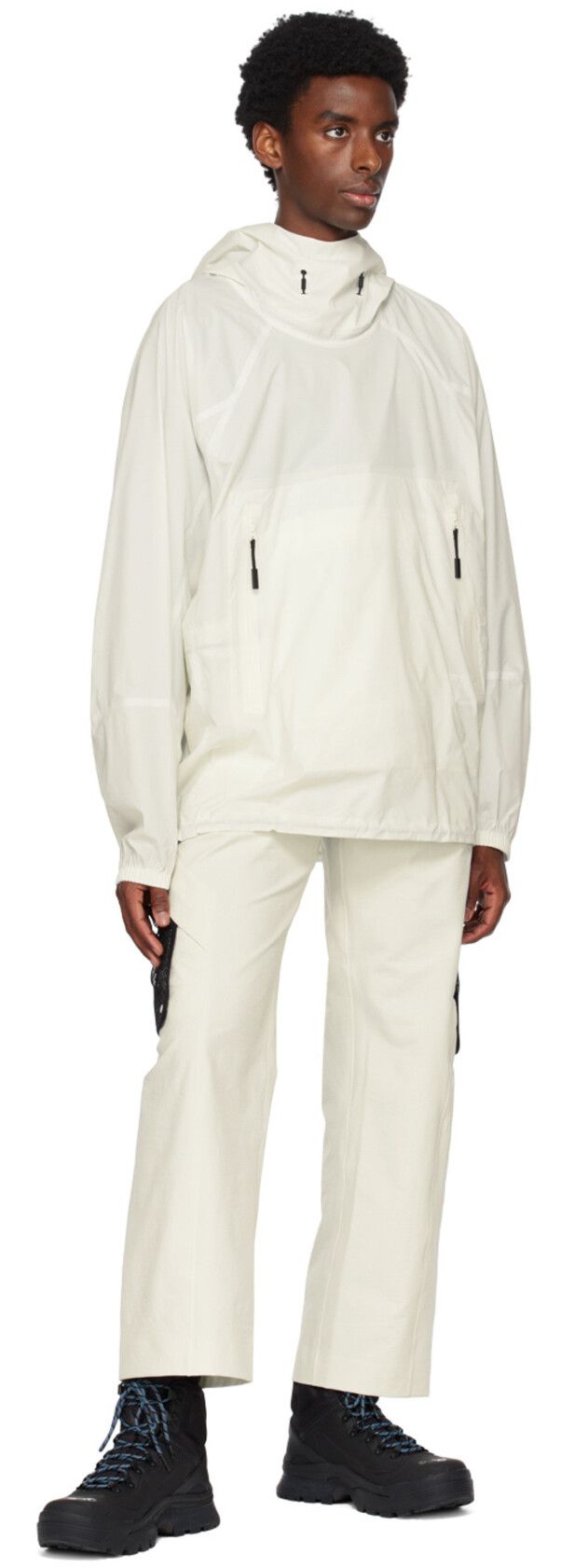 Goldwin Off-White Double Cloth Straight Cargo Trousers Size US 29 - 5 Thumbnail
