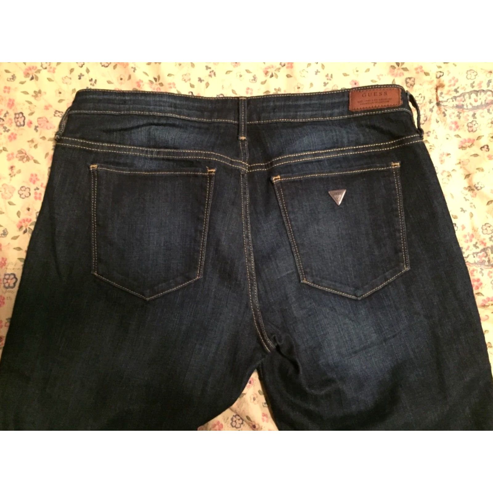 Guess GUESS Jeans Womens 31 Blue Dark Rinse Boot Cut Mid Rise Denim Stretch Jeans Womens Size 24" / US 00 / IT 34 - 3 Thumbnail