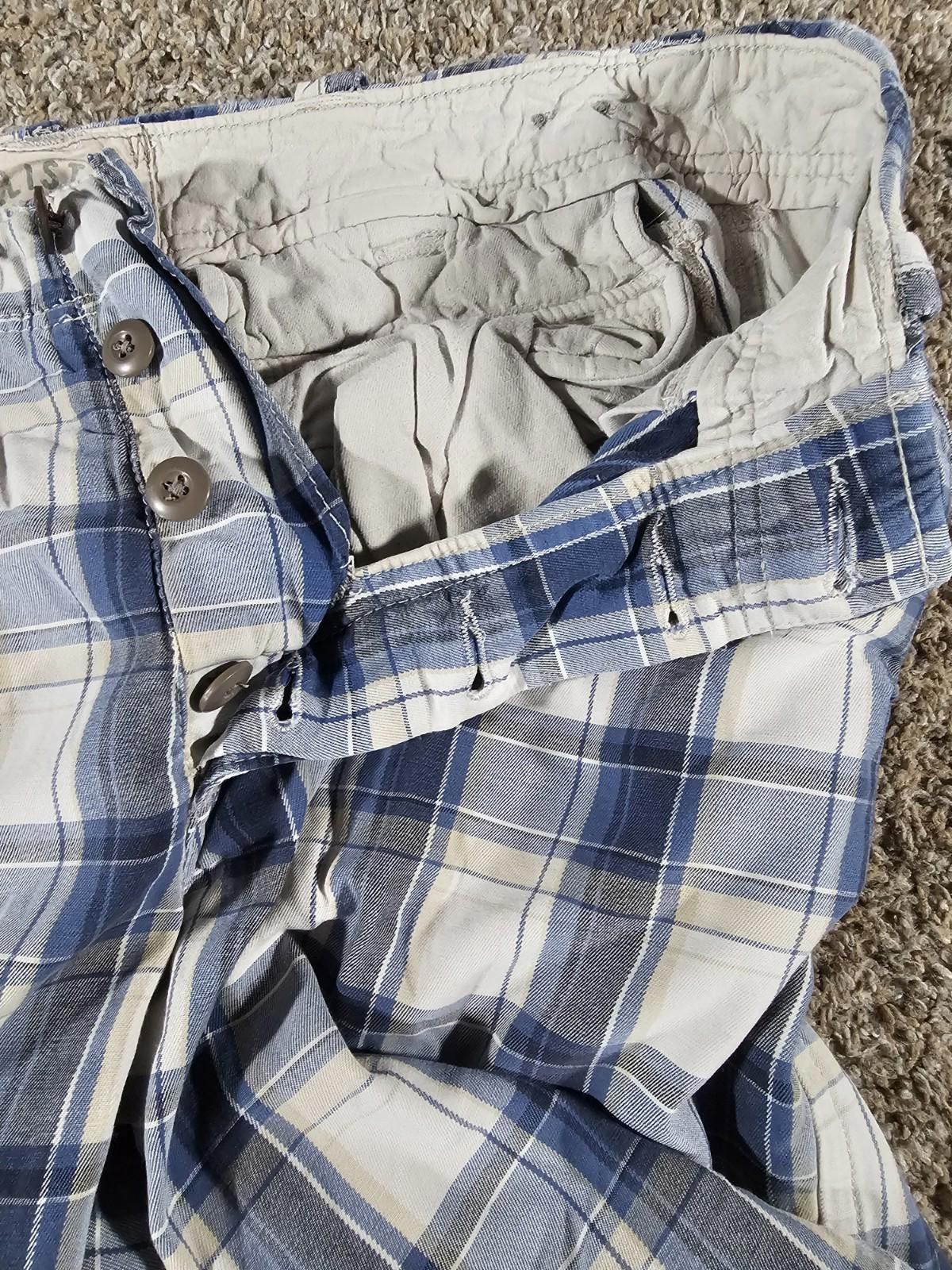 Hollister Hollister White Blue Plaid Sz 32 Shorts Size US 32 / EU 48 - 5 Thumbnail