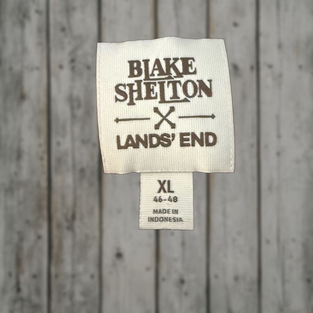 Lands' End Lands End x Blake Shelton Shirt Mens XL Orange Plaid Button Up 100% Linen Short Sleeve Size US XL / EU 56 / 4 - 1 Thumbnail
