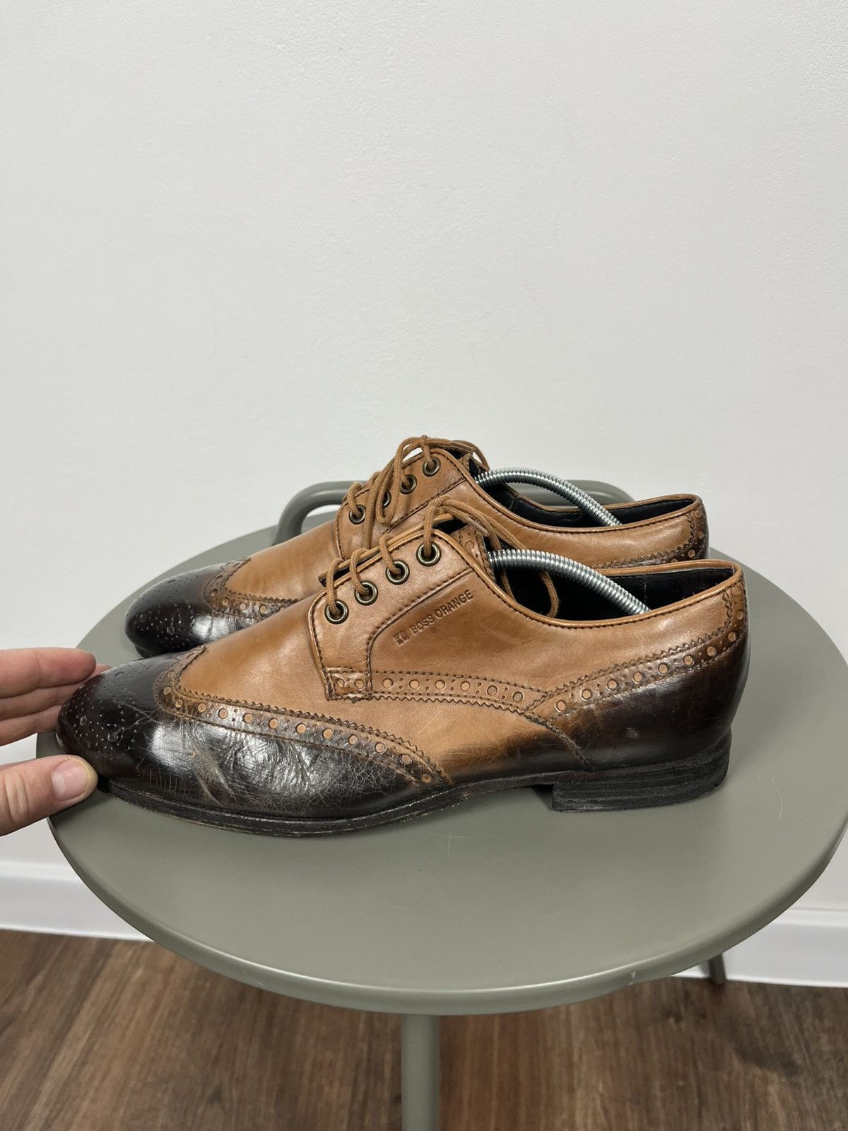 Hugo Boss BOSS Orange Leather Brogue Shoes Two Tone EU 40 Size US 6 / EU 39 - 8 Thumbnail