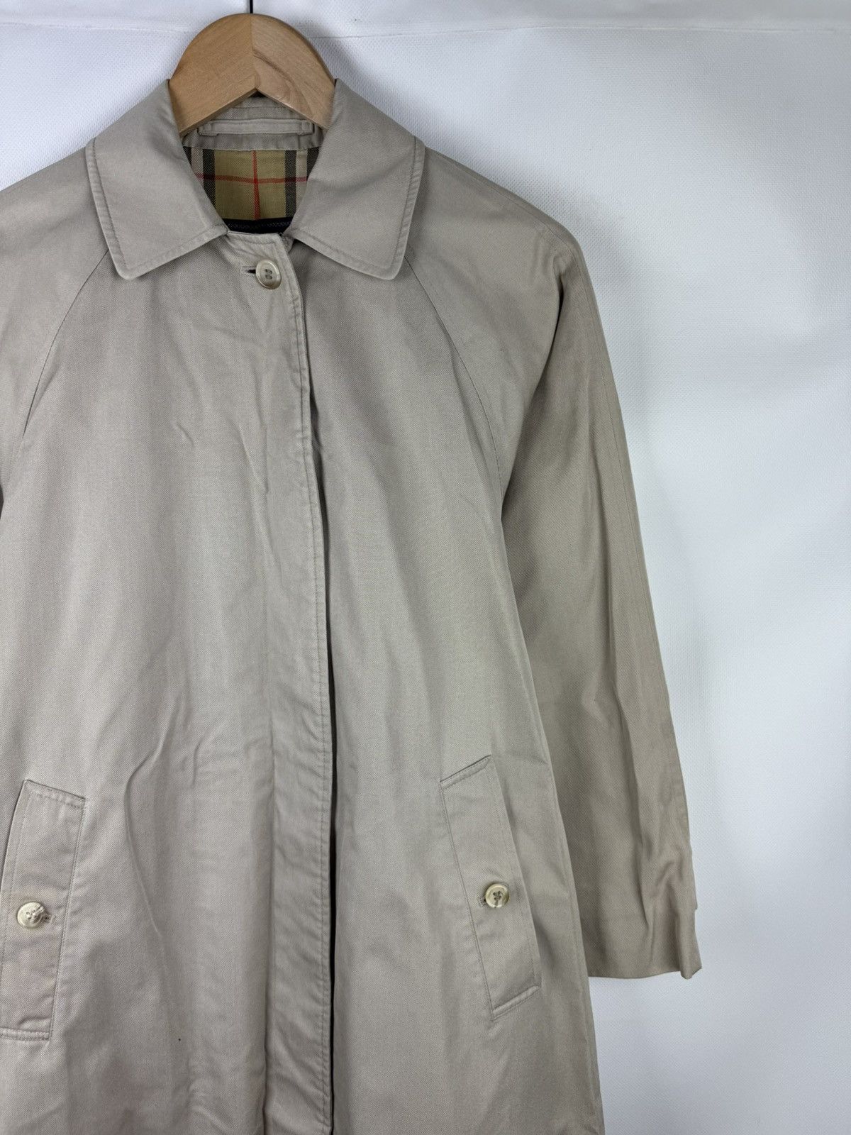Burberry Burberrys Vintage Nova Check Lined Belted Trench Coat Jacket Size M / US 6-8 / IT 42-44 - 3 Thumbnail