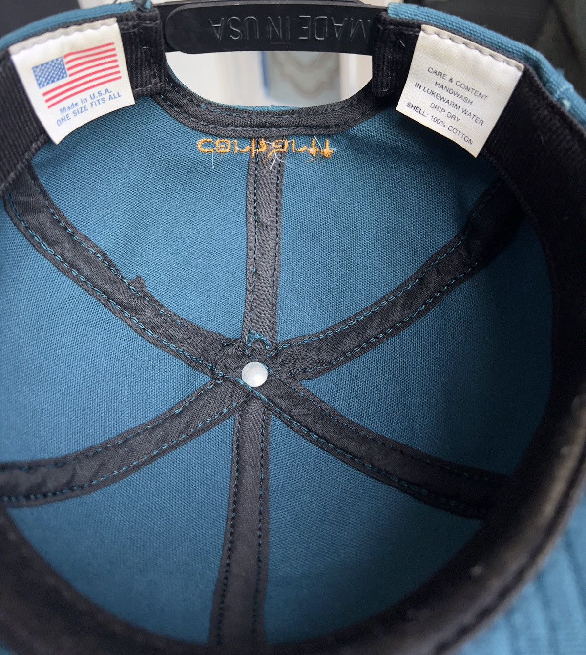 Carhartt 1990’s Carhartt Teal USA Made Snapback Hat Size ONE SIZE - 5 Thumbnail