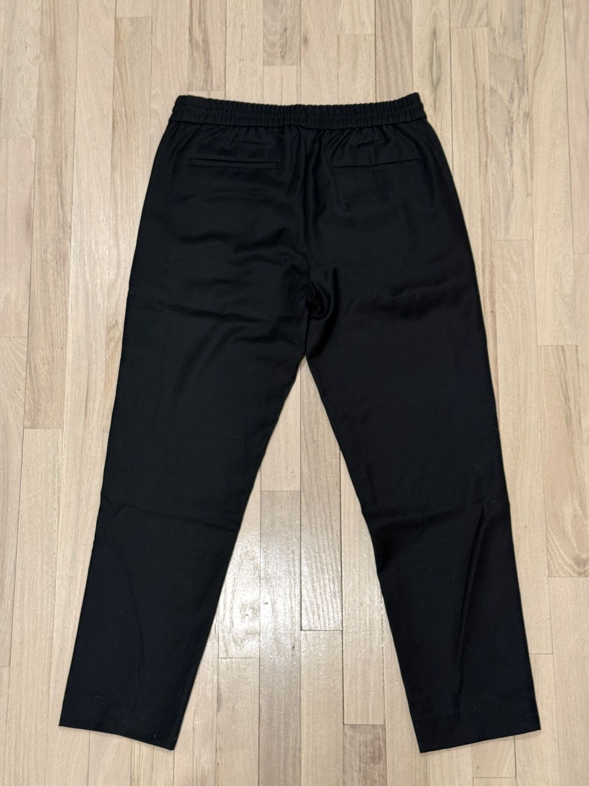 Club Monaco Dk Grey Wool Drawstring Waist Dress Pant with Ribbon Piping Size US 30 / EU 46 - 2 Thumbnail