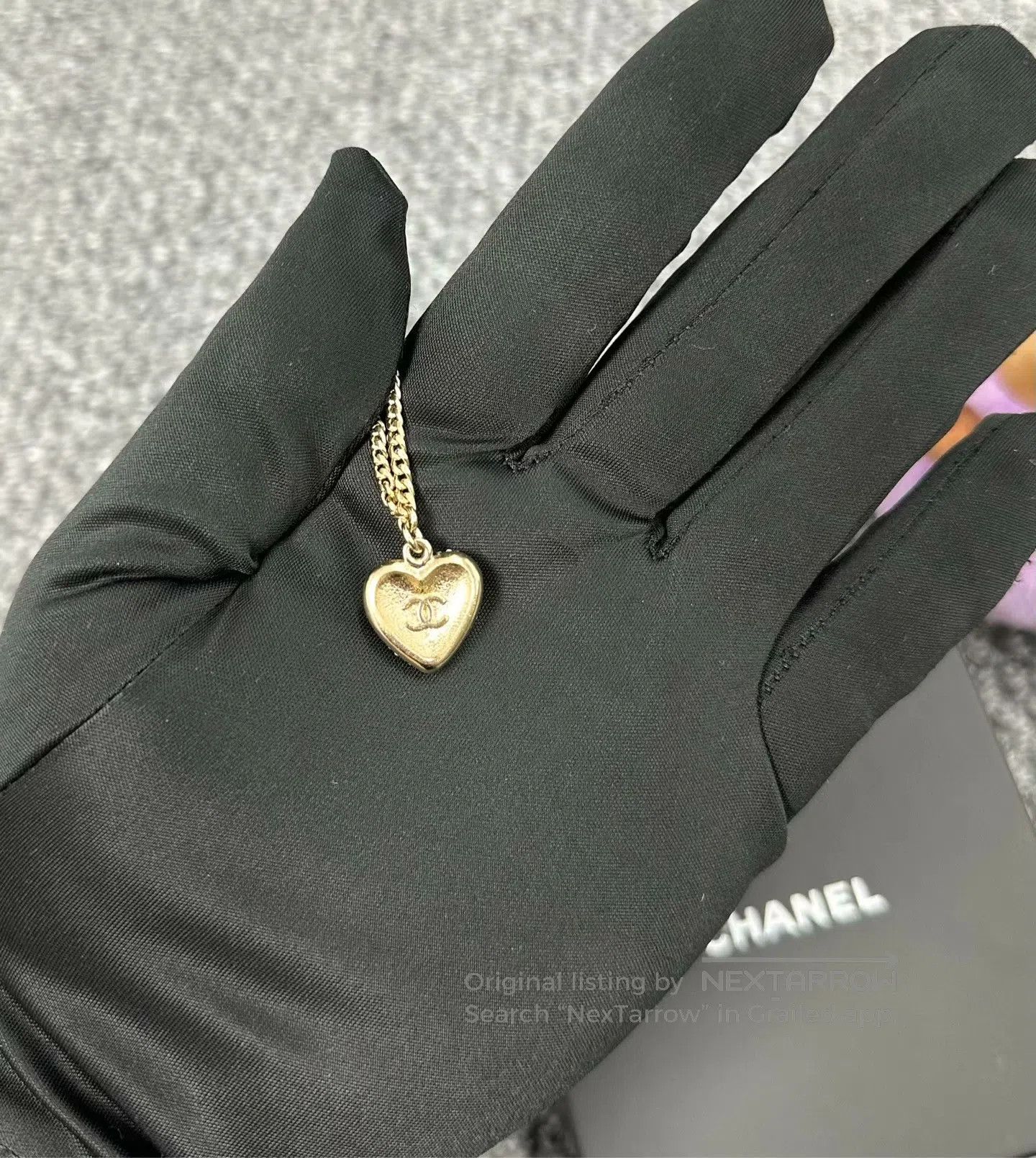 Chanel Chanel Gold Full Diamond Heart Pendant Necklace| Size ONE SIZE - 4 Thumbnail