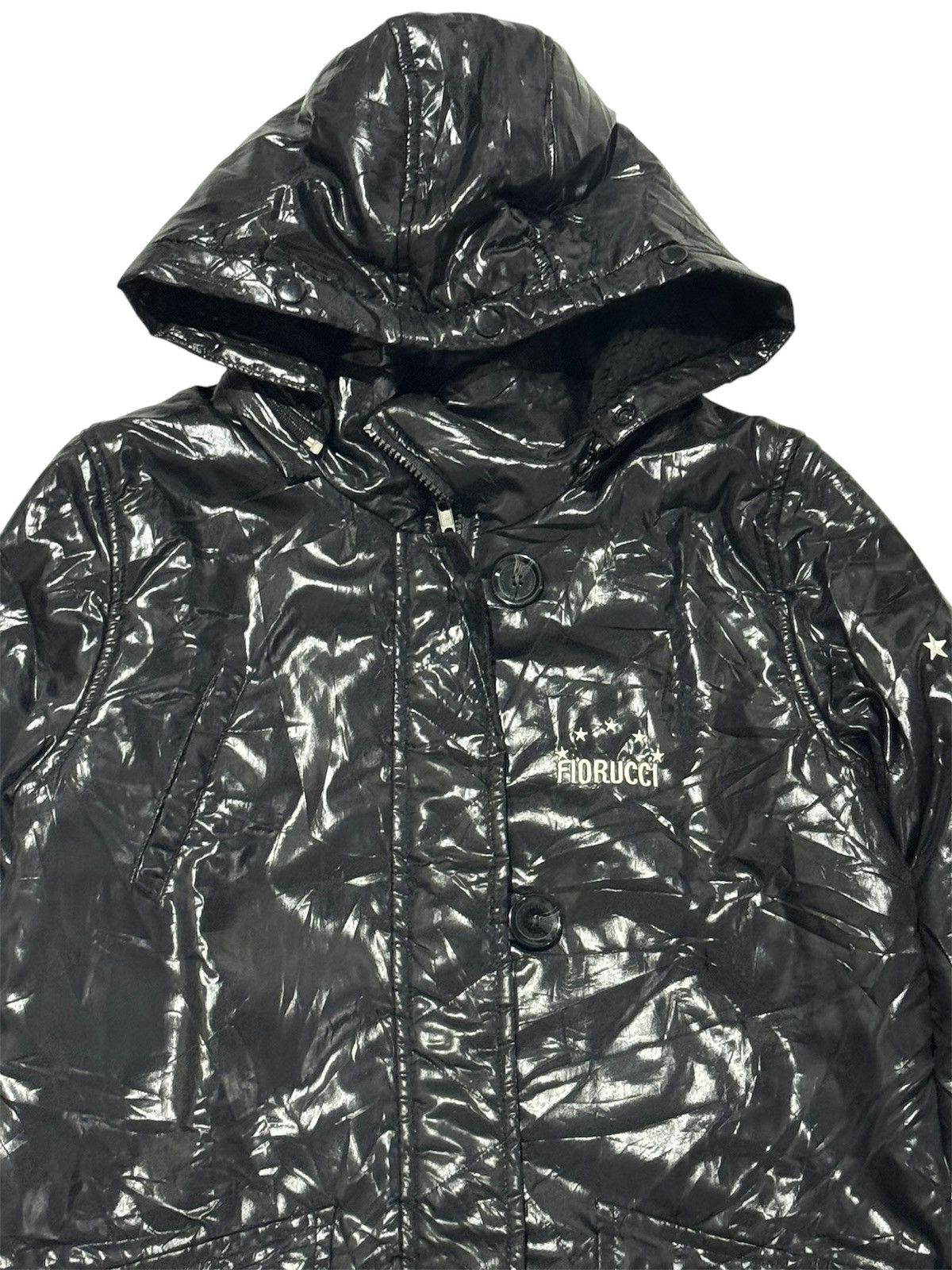 Fiorucci FLORUCCI Embroidery Small Logo Black Puffer Jacket Down Size L / US 10 / IT 46 - 3 Thumbnail