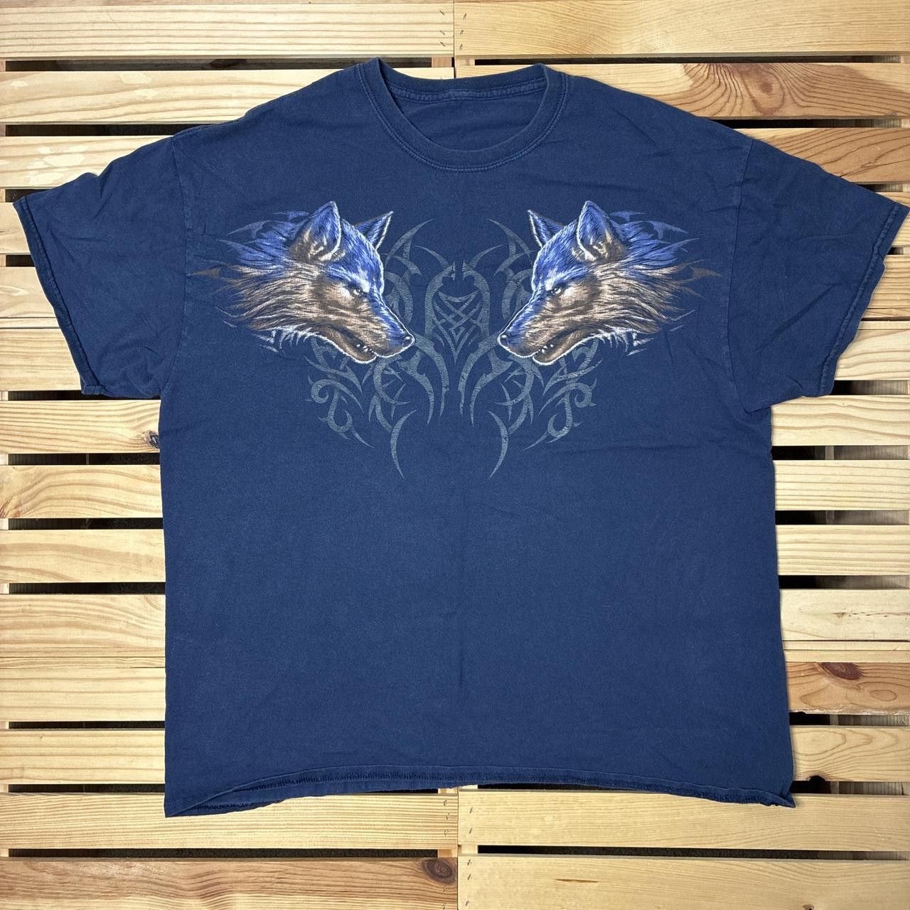 Other Tribal Wolves Navy Blue Y2K Nature Tee Size XL Size US XL / EU 56 / 4 - 1 Thumbnail