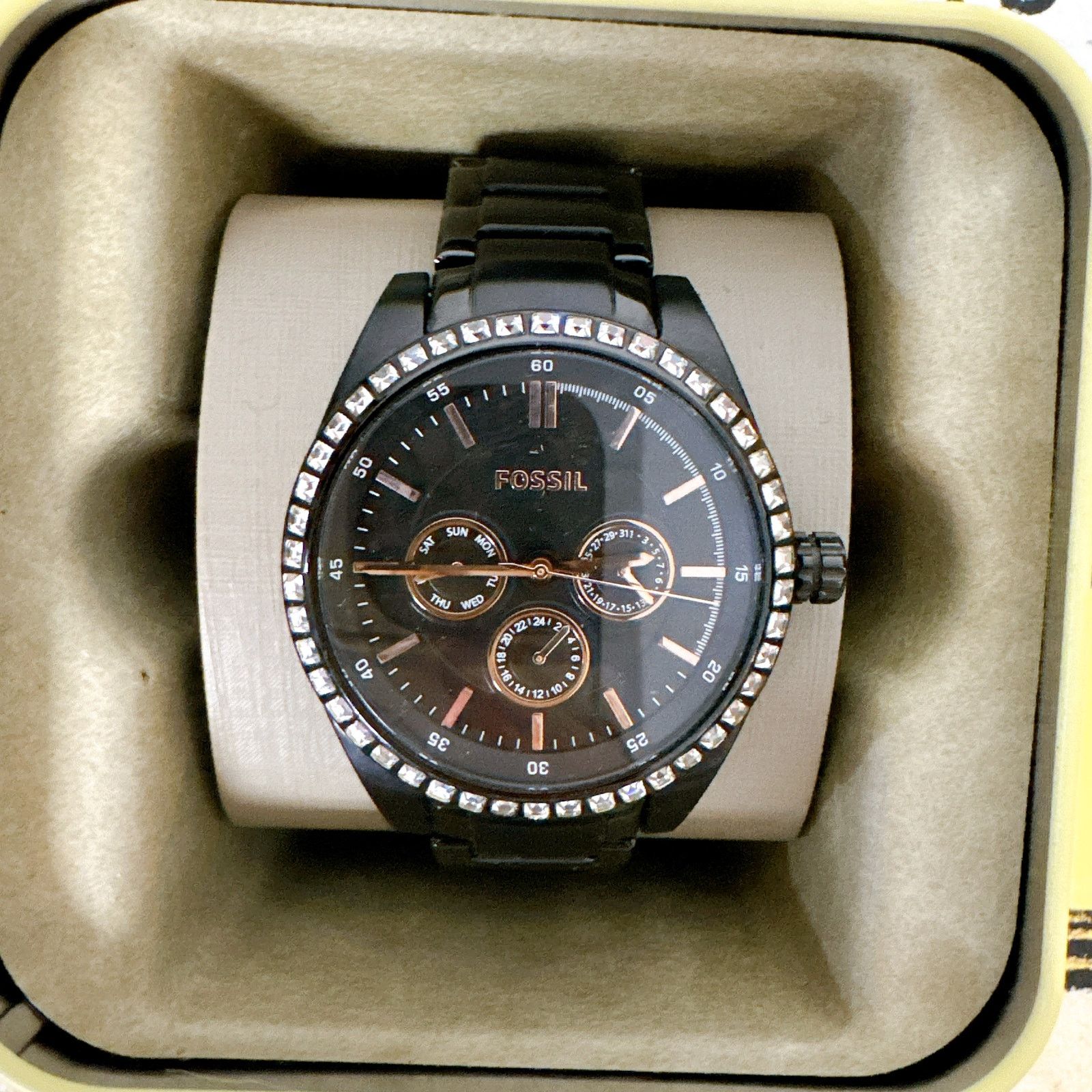 Fossil Fossil BQ1546 CARISSA BLACK STAINLESS BRACELET SWAROVSKI Size ONE SIZE - 1 Thumbnail