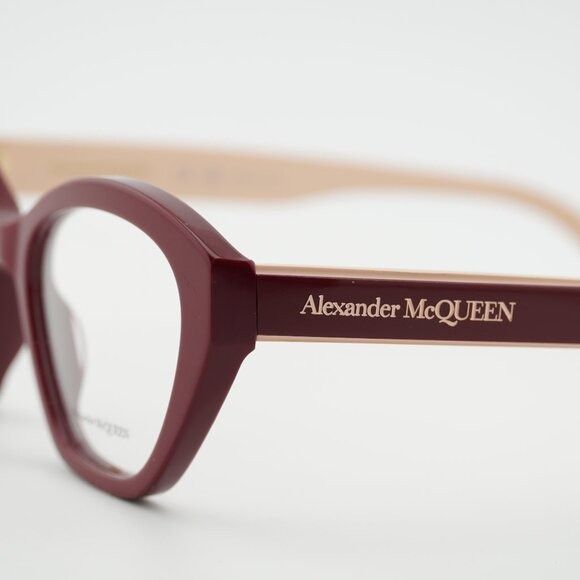 Alexander McQueen Alexander McQueen AM0360O 004 Eyeglasses Red/Beige 52mm Size ONE SIZE - 2 Thumbnail