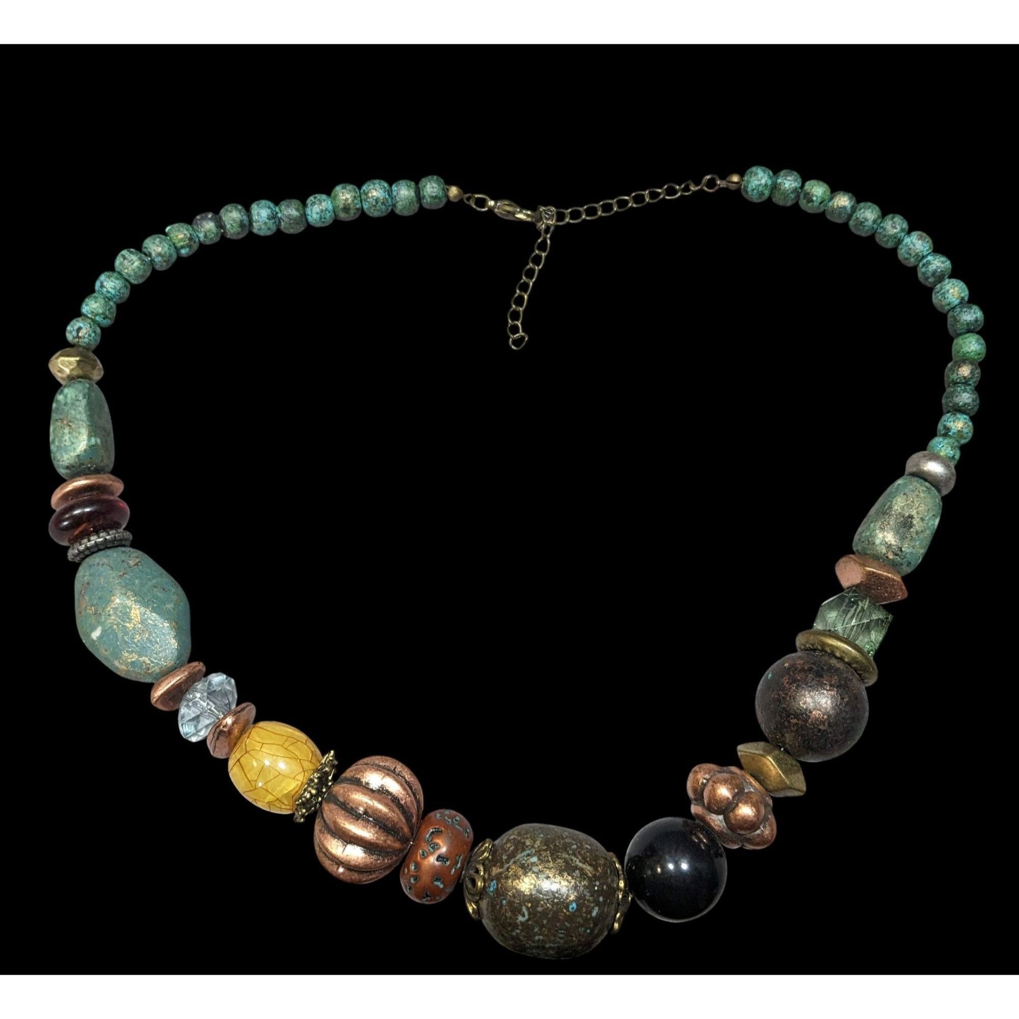 Other Chunky Bohemian Mixed Media Earth Tone Beaded Necklace Size ONE SIZE - 1 Thumbnail