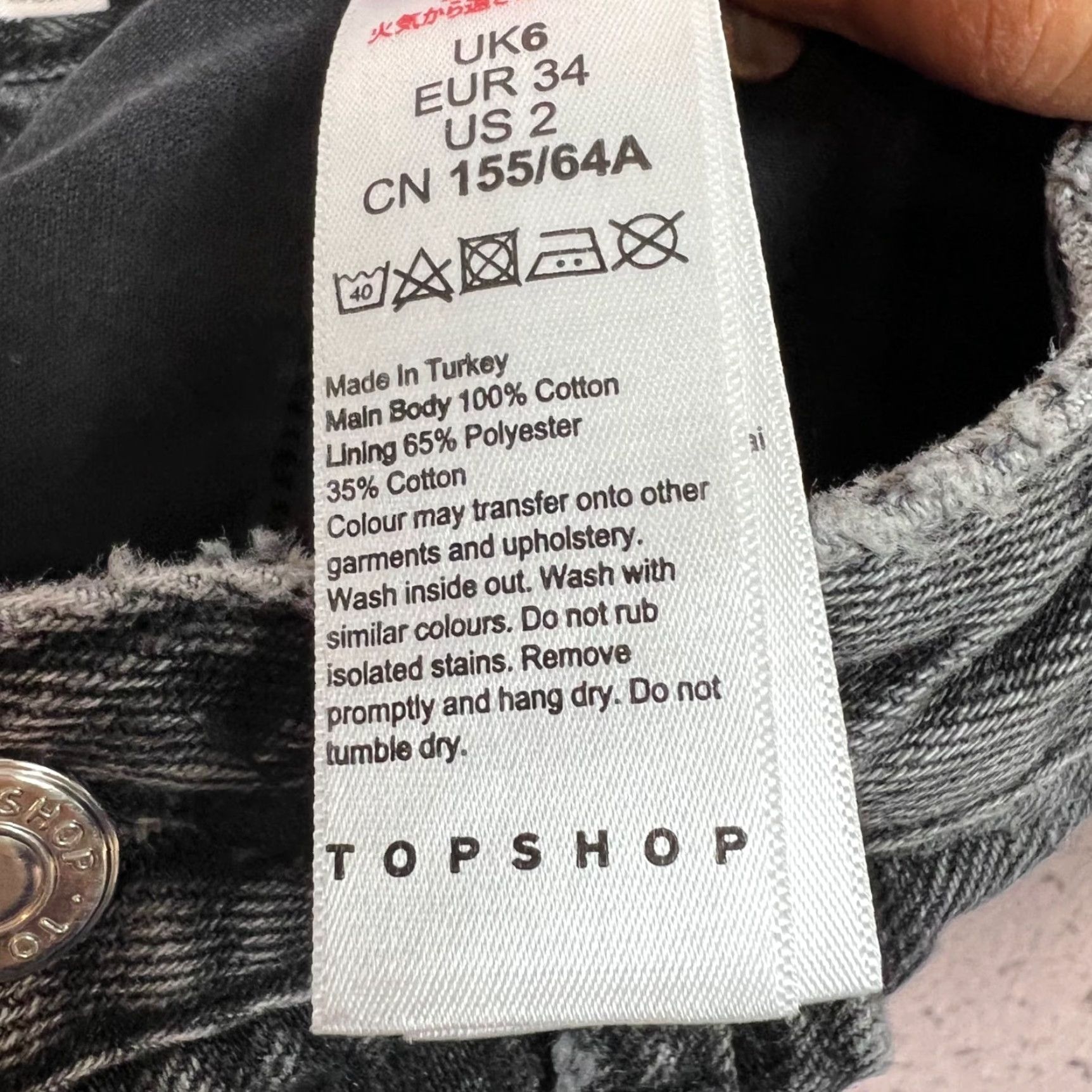 Topshop Topshop Womens Distressed Gray Mom Denim Shorts Ripped Frayed Hem Size 2 26in Inseam 3in 5-Pocket Denim Cotton Casual Summer Spring Womens Size 26" / US 2 / IT 38 - 4 Thumbnail