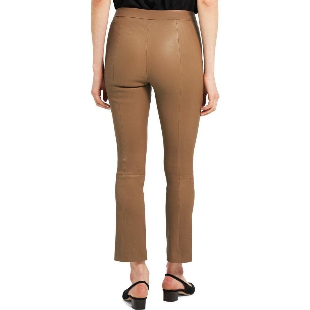 Theory NWT THEORY Leather Yoke Pants 8 Chestnut Clay Lambskin Slim Size 30" / US 8 / IT 44 - 3 Thumbnail