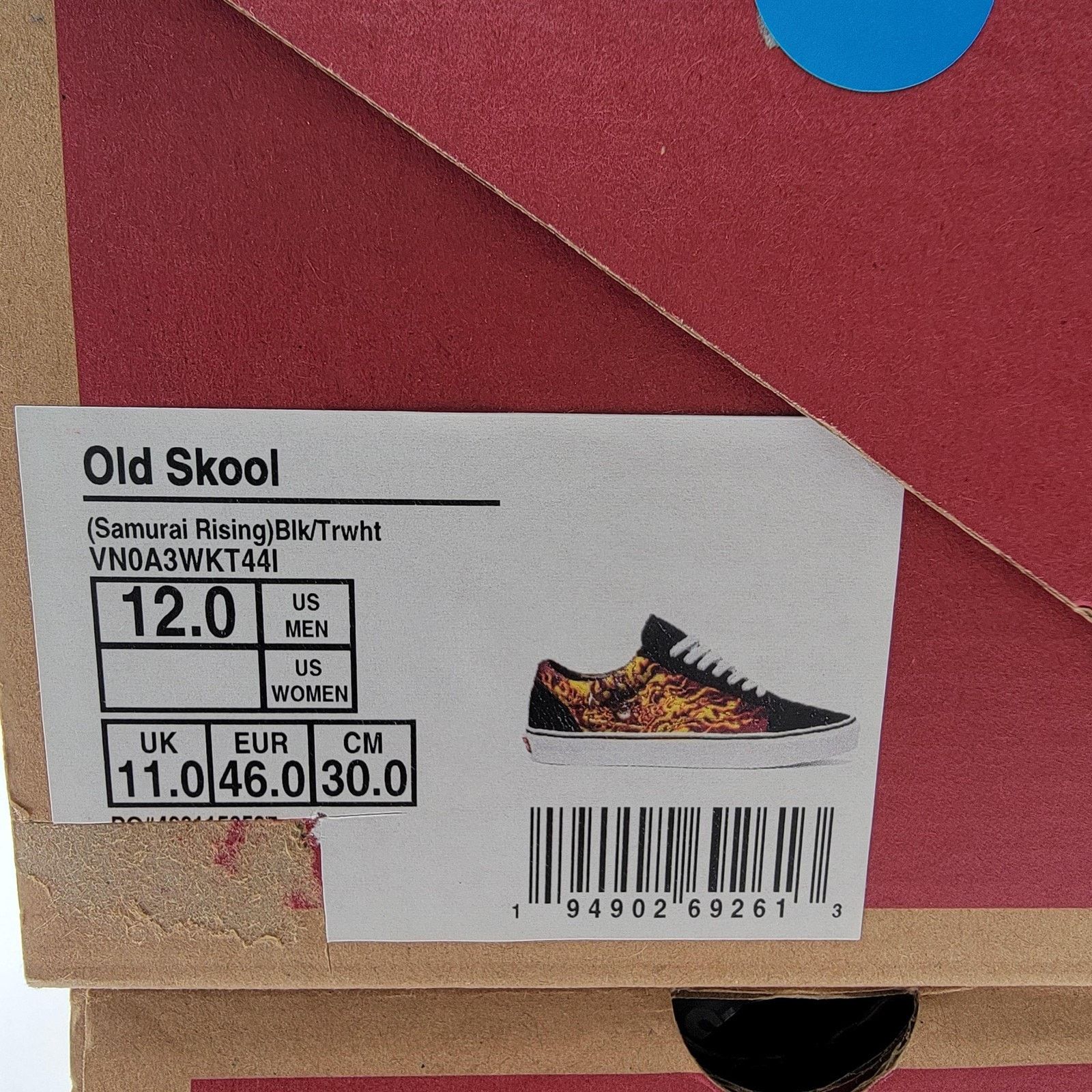 Vans Vans Old Skool Mens Sz 12 Black Samurai Rising Flames Skate Size US 12 / EU 45 - 8 Thumbnail