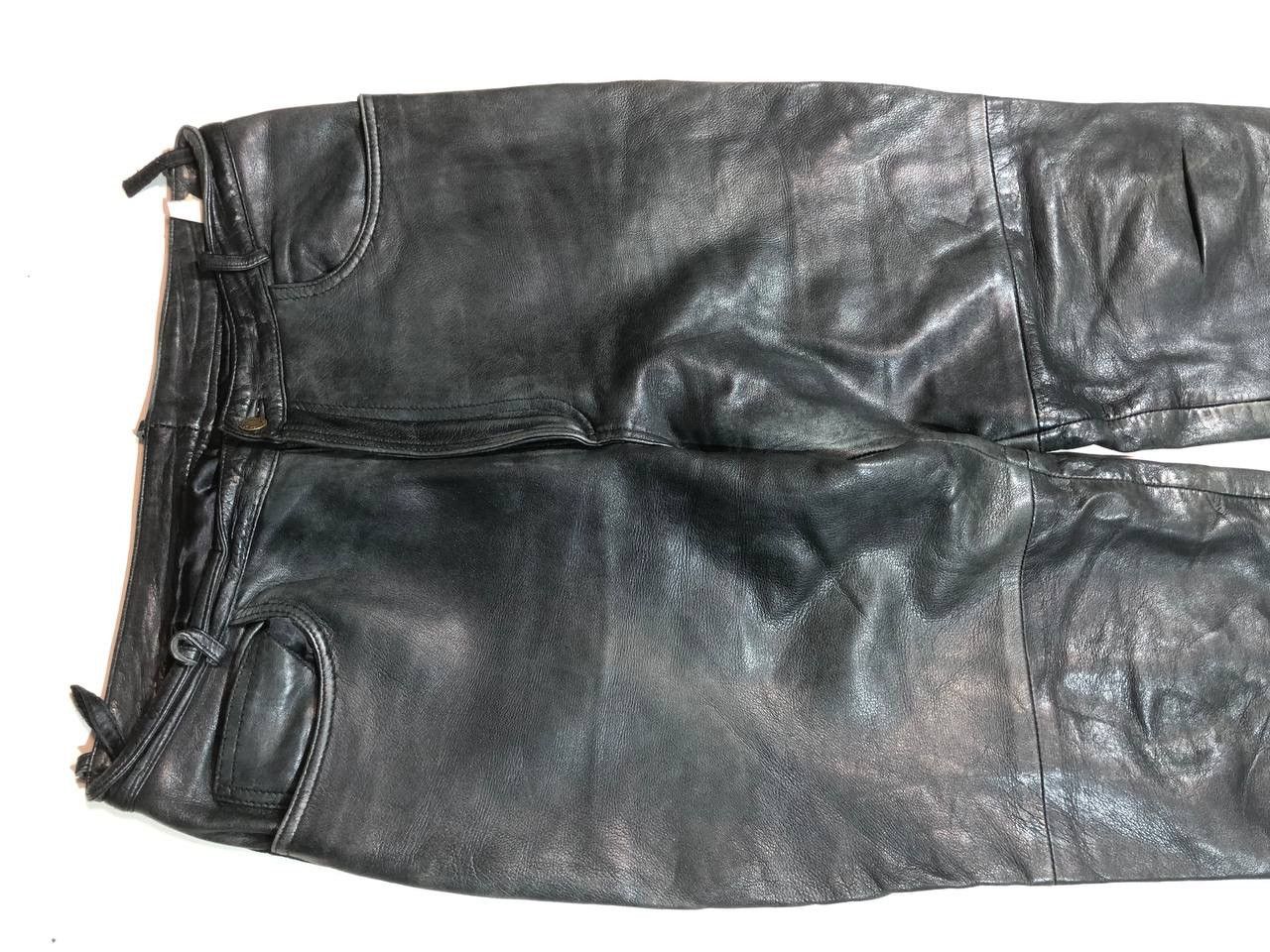 Vintage Racing Moto Biker Japanese Leather Pants Vintage Size US 36 / EU 52 - 6 Thumbnail