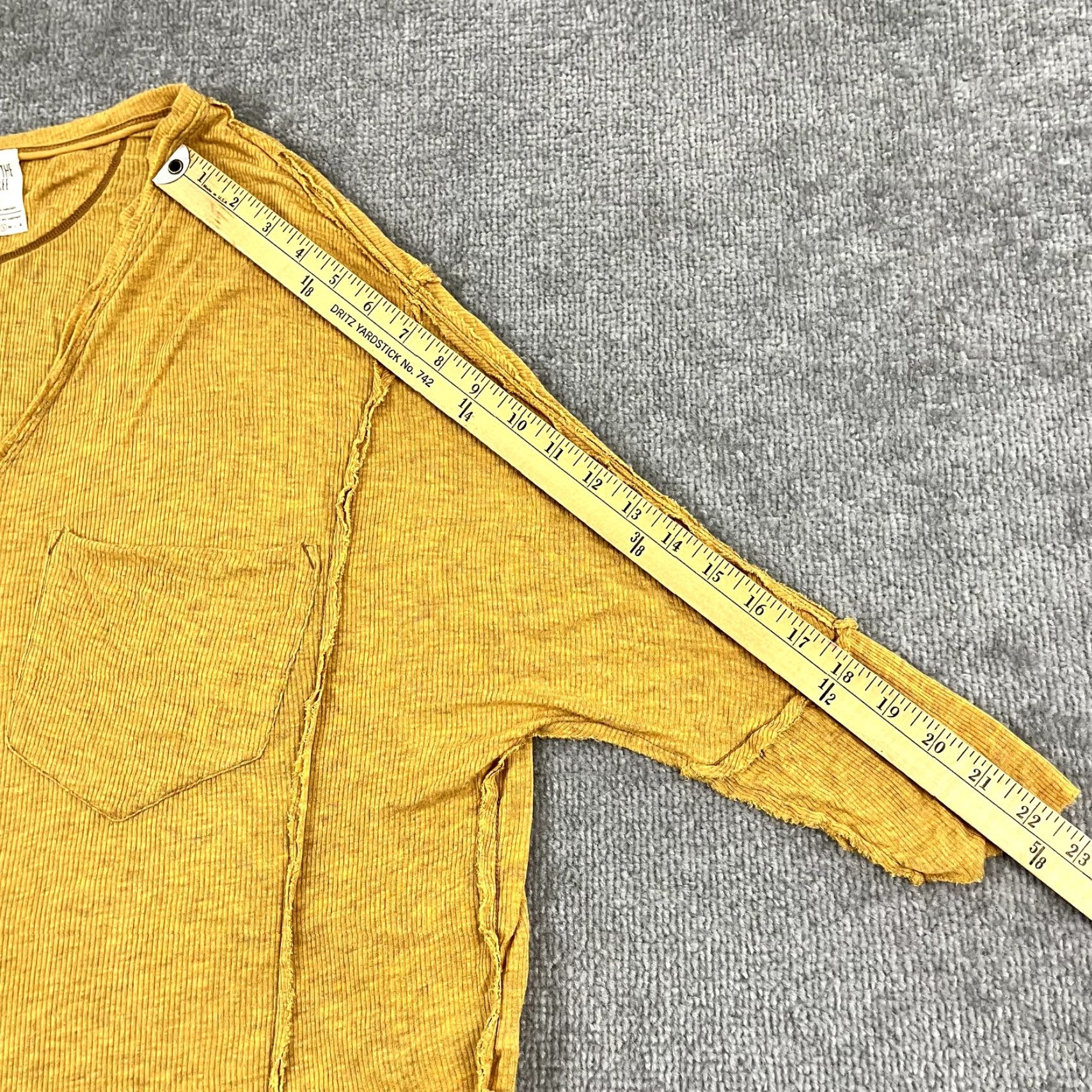 Vintage FREE PEOPLE Shirt Women Small Oversized Yellow Golden Gate Tee Dolman Sleeve Womens Size S / US 4 / IT 40 - 6 Thumbnail