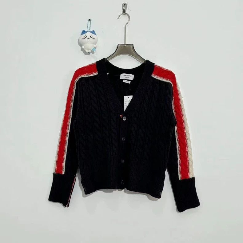 Thom Browne Thom Browne Color Stripe Cardigan in Wool - dmc Size US M / EU 48-50 / 2 - 1 Thumbnail