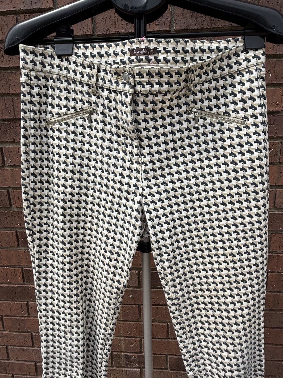 J.McLaughlin J McLaughlin Baxter Ankle Pants Zip Accent Geometric Print Size 32" / US 10 / IT 46 - 3 Thumbnail