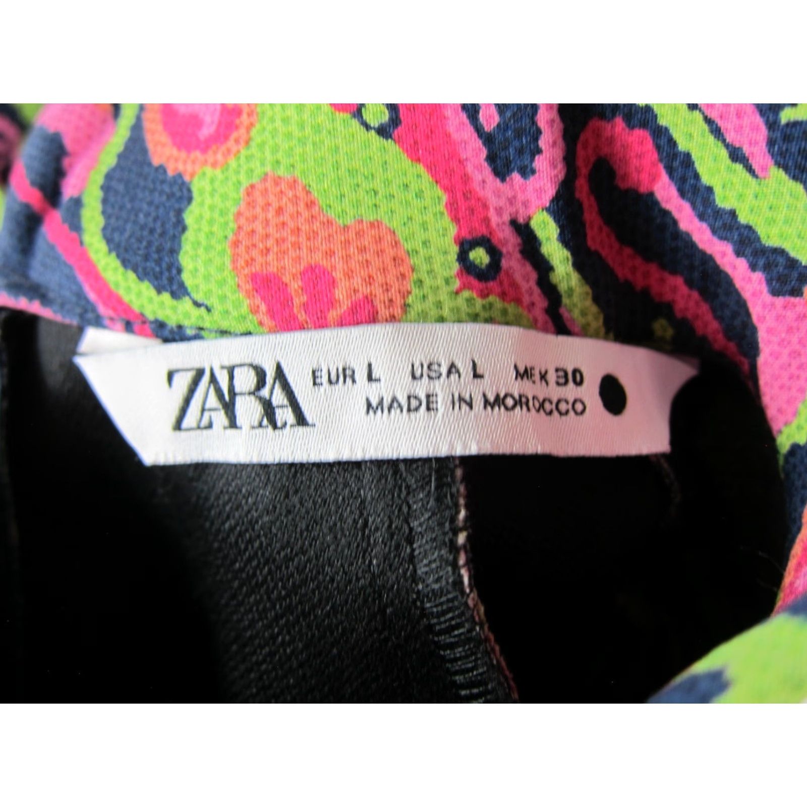 Zara ZARA Pink Floral High Neck Short Sleeve Tunic Dress Large Mini Shift Dress Floral Pattern ZARA Women Wide Sleeves N/A Size 36" / US 14 / IT 50 - 3 Thumbnail