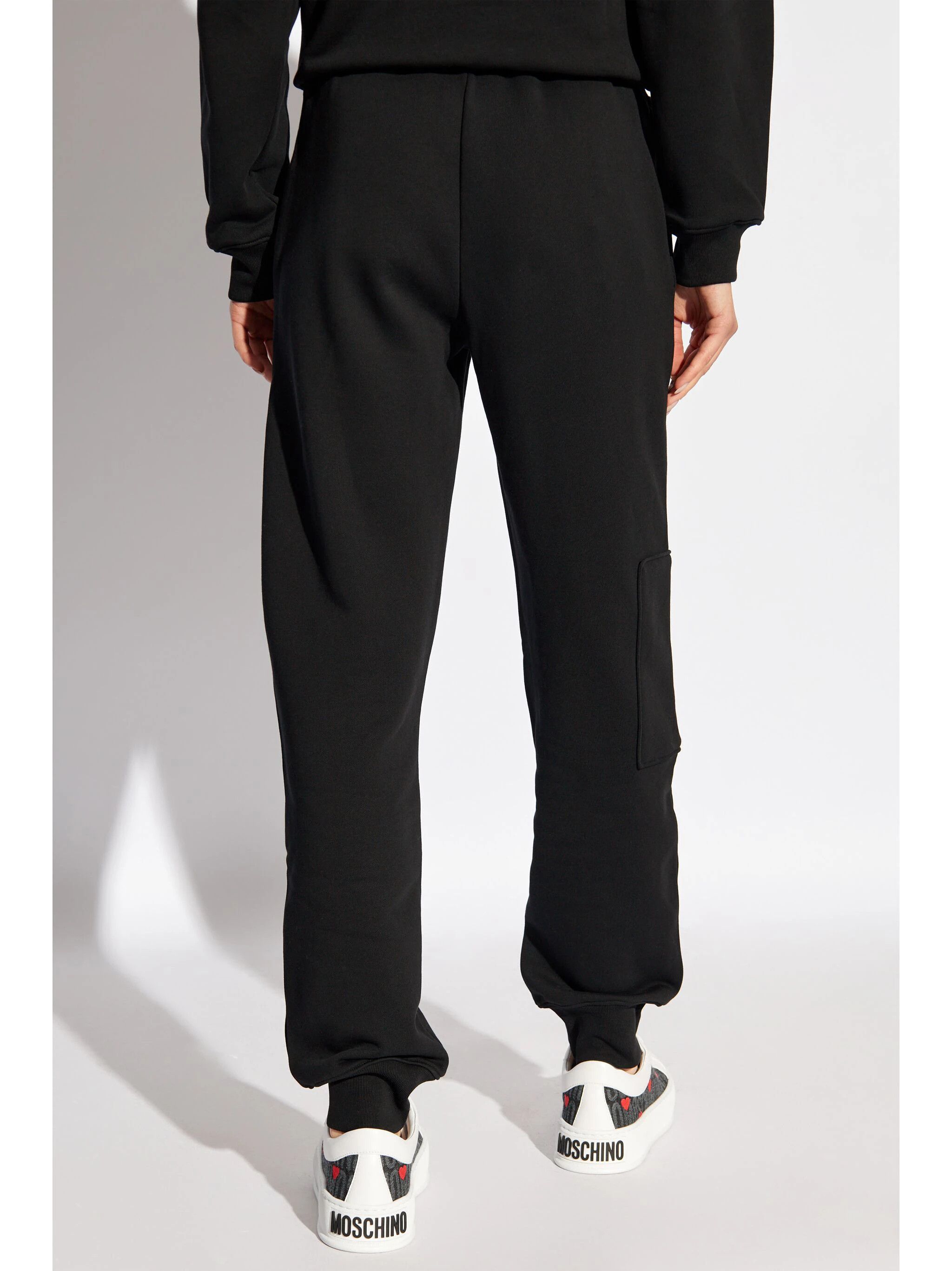 Moschino o1s22i1n0824 Teddy Bear Joggers in Black Size 28" / US 6 / IT 42 - 4 Thumbnail